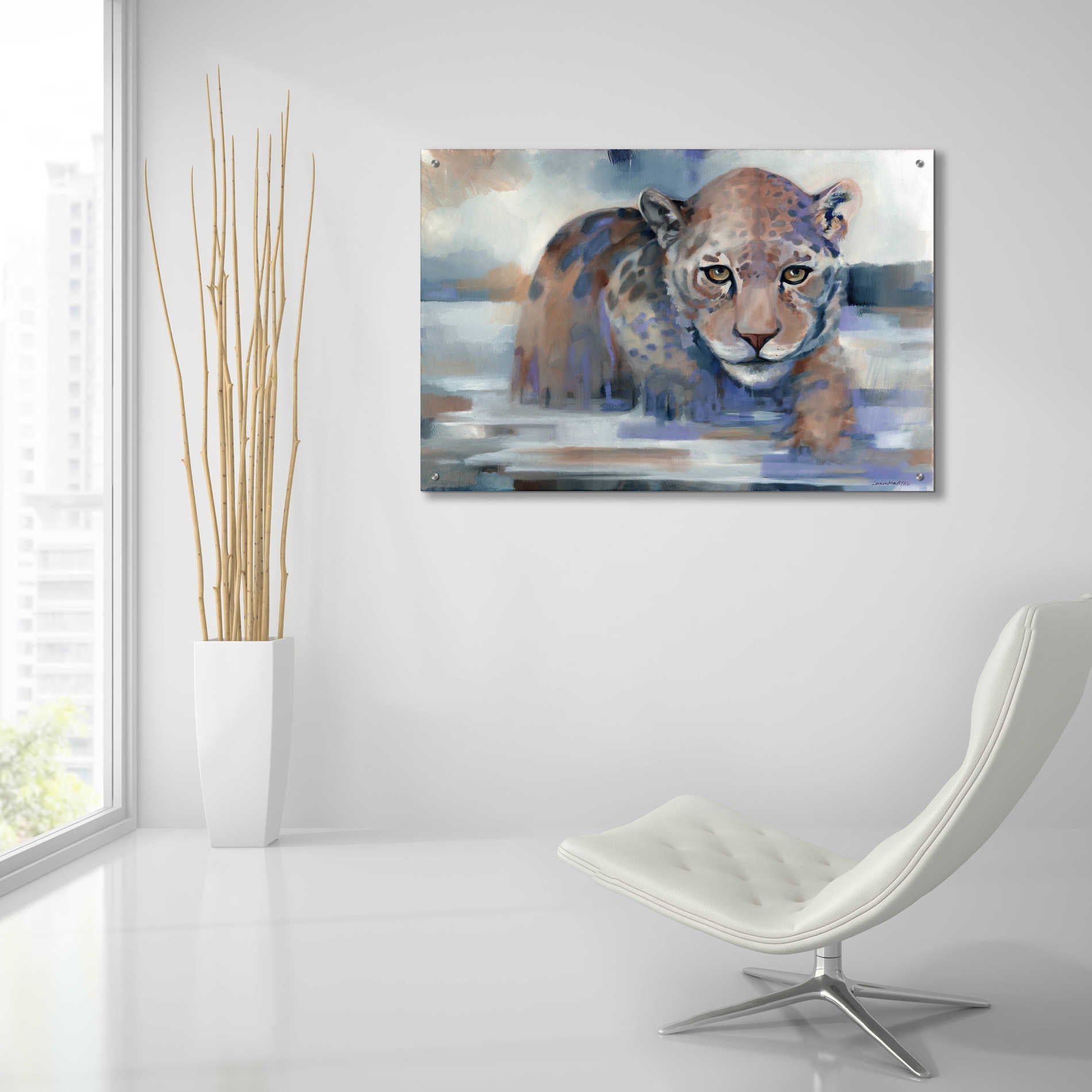 Epic Art 'Big Wet Kitty' by Louise Montillio Acrylic Glass Wall Art,36x24