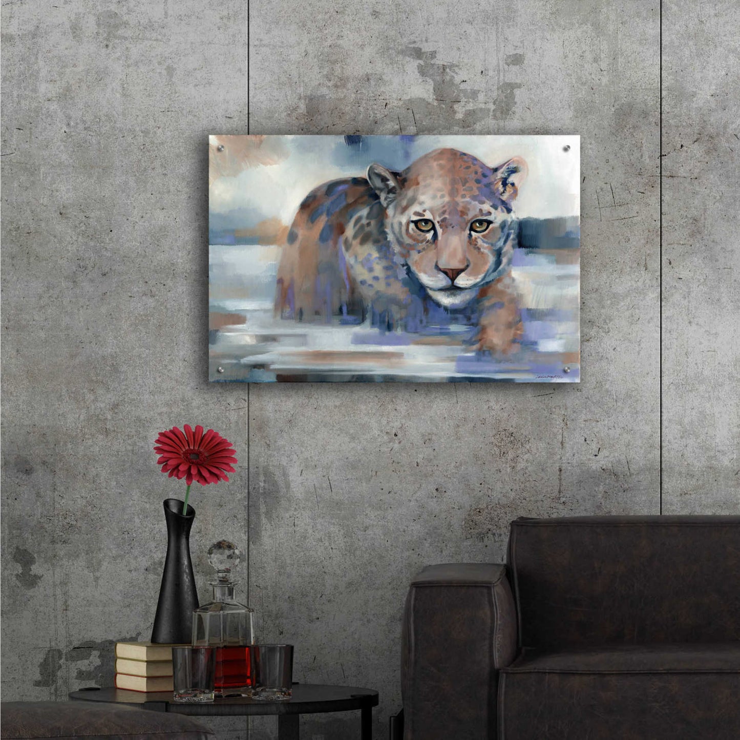 Epic Art 'Big Wet Kitty' by Louise Montillio Acrylic Glass Wall Art,36x24