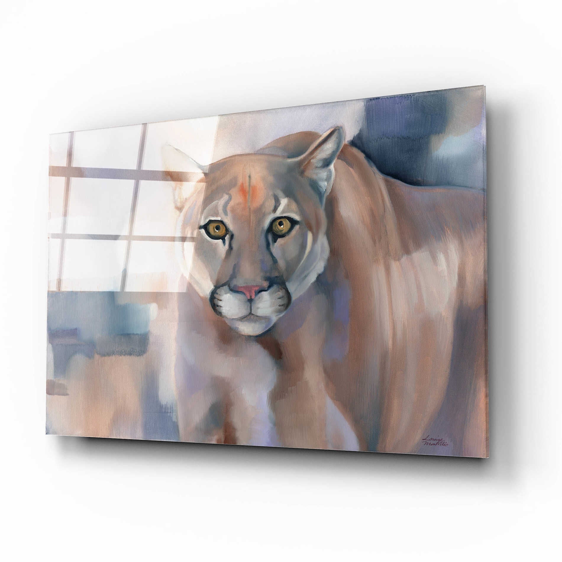 Epic Art 'Big King Kitty' by Louise Montillio Acrylic Glass Wall Art,16x12