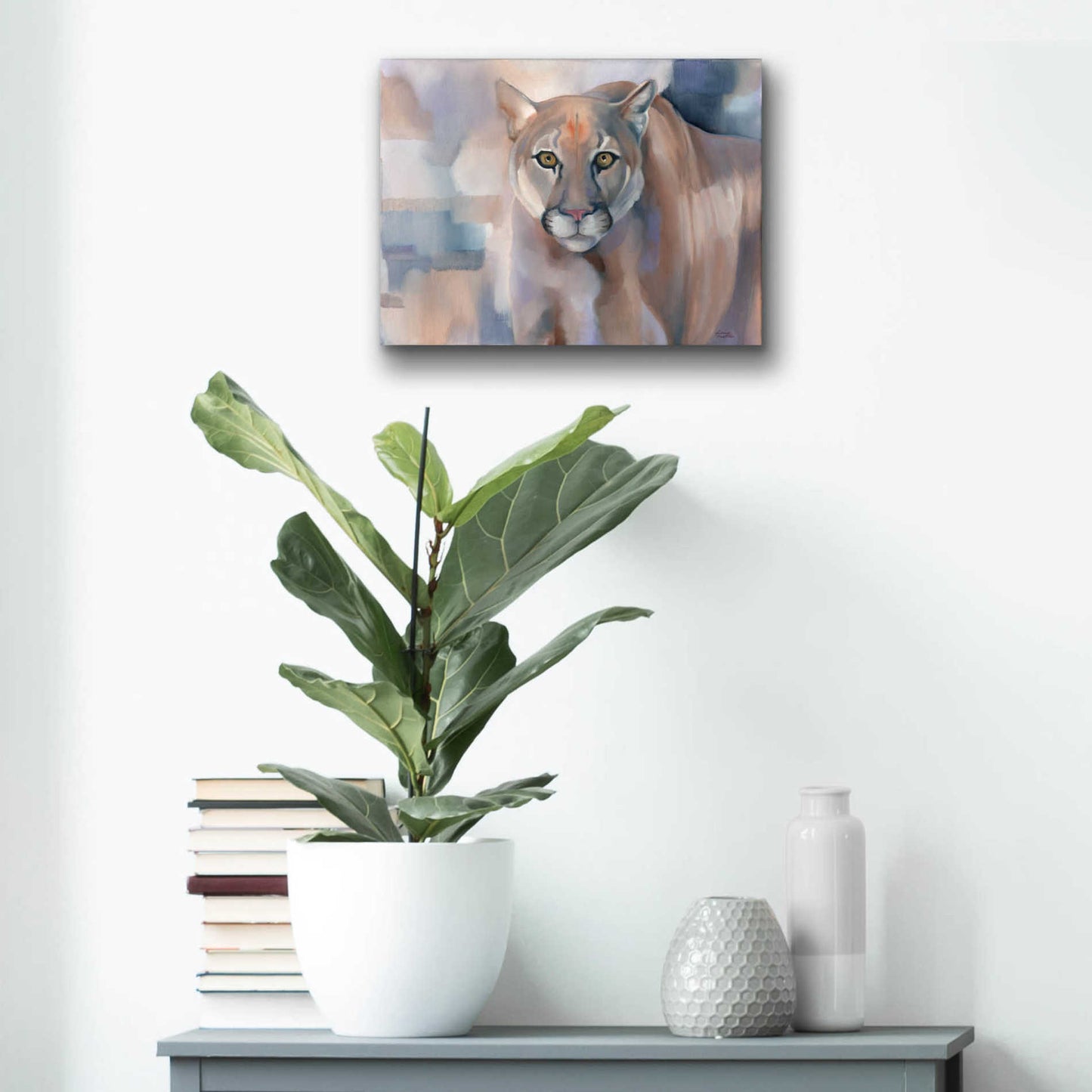 Epic Art 'Big King Kitty' by Louise Montillio Acrylic Glass Wall Art,16x12