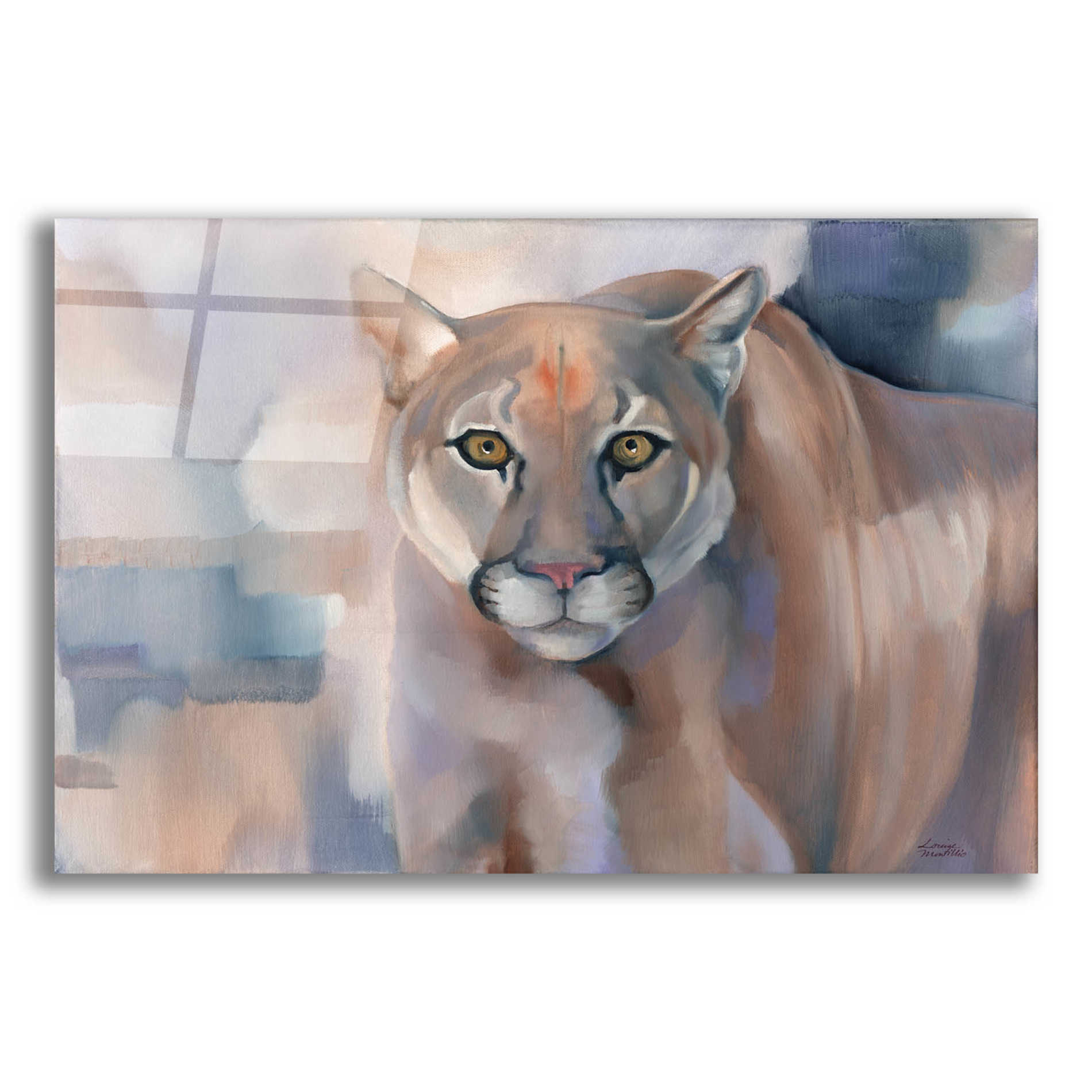 Epic Art 'Big King Kitty' by Louise Montillio Acrylic Glass Wall Art,16x12