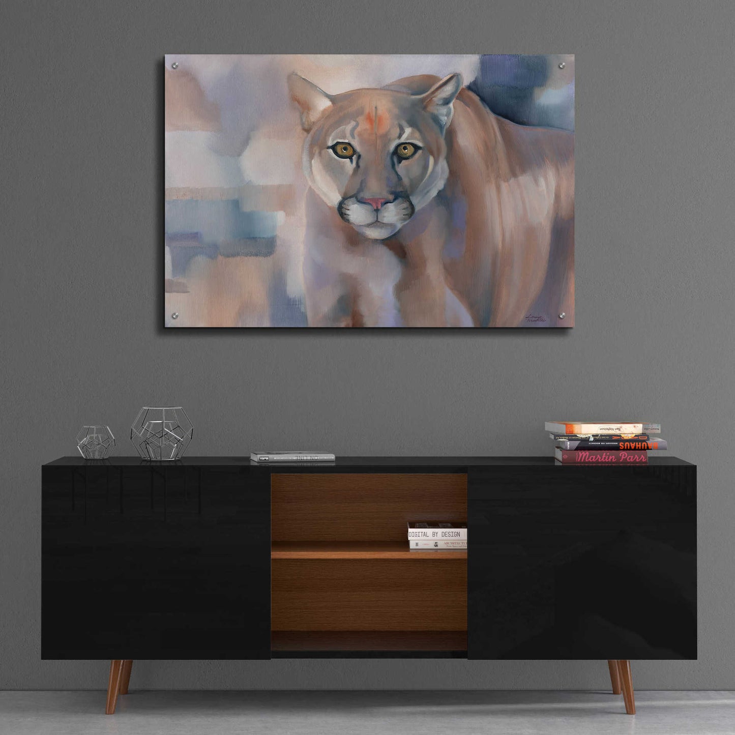 Epic Art 'Big King Kitty' by Louise Montillio Acrylic Glass Wall Art,36x24