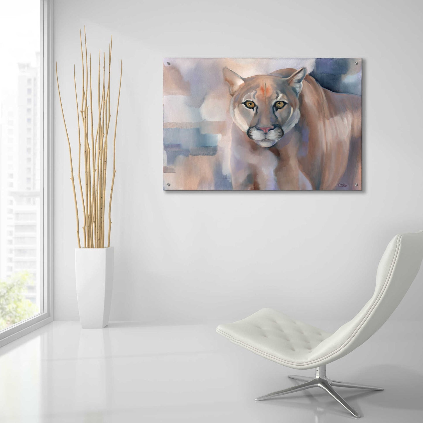 Epic Art 'Big King Kitty' by Louise Montillio Acrylic Glass Wall Art,36x24