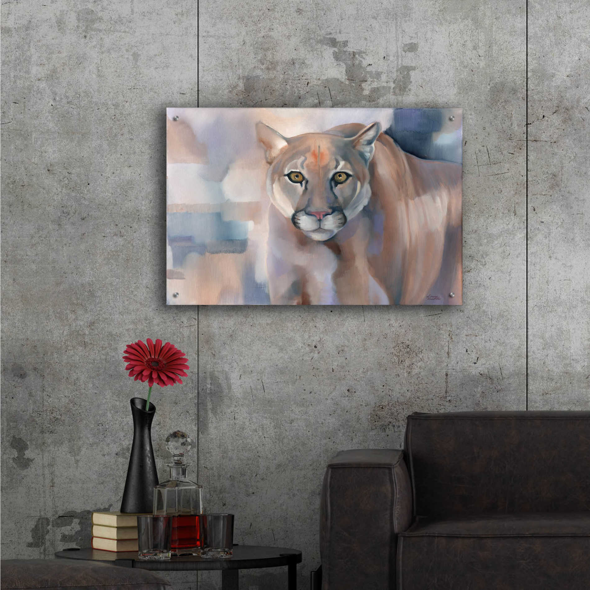 Epic Art 'Big King Kitty' by Louise Montillio Acrylic Glass Wall Art,36x24