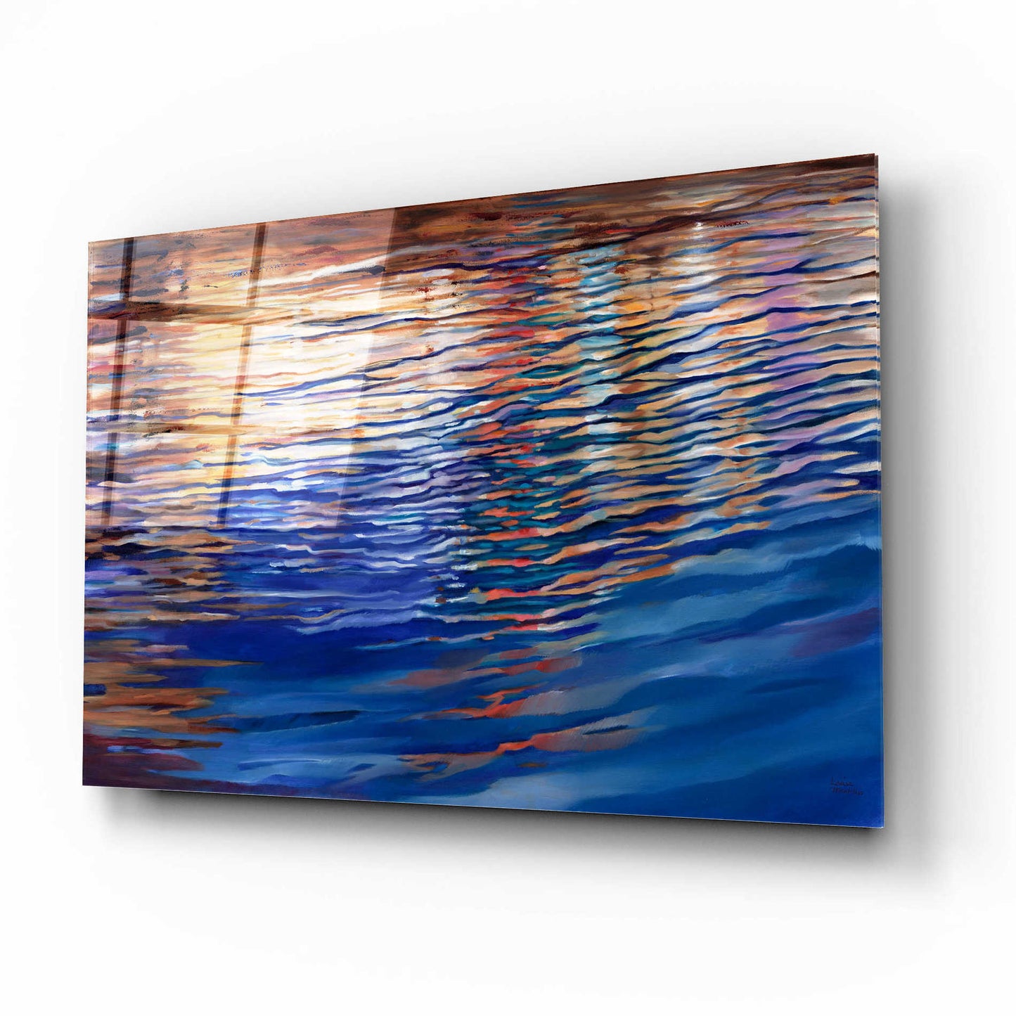 Epic Art 'Dockside Waterlight' by Louise Montillio Acrylic Glass Wall Art,16x12