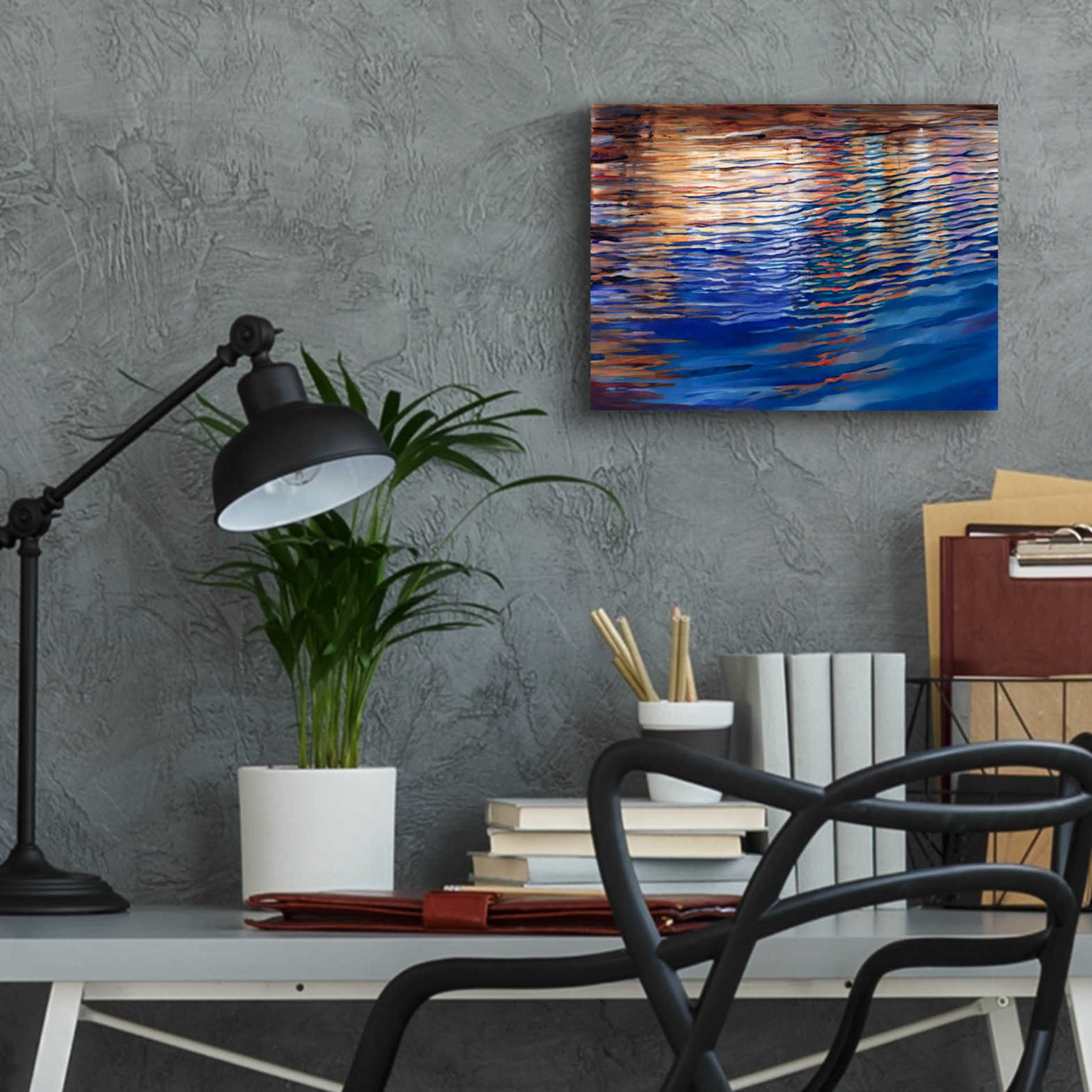 Epic Art 'Dockside Waterlight' by Louise Montillio Acrylic Glass Wall Art,16x12