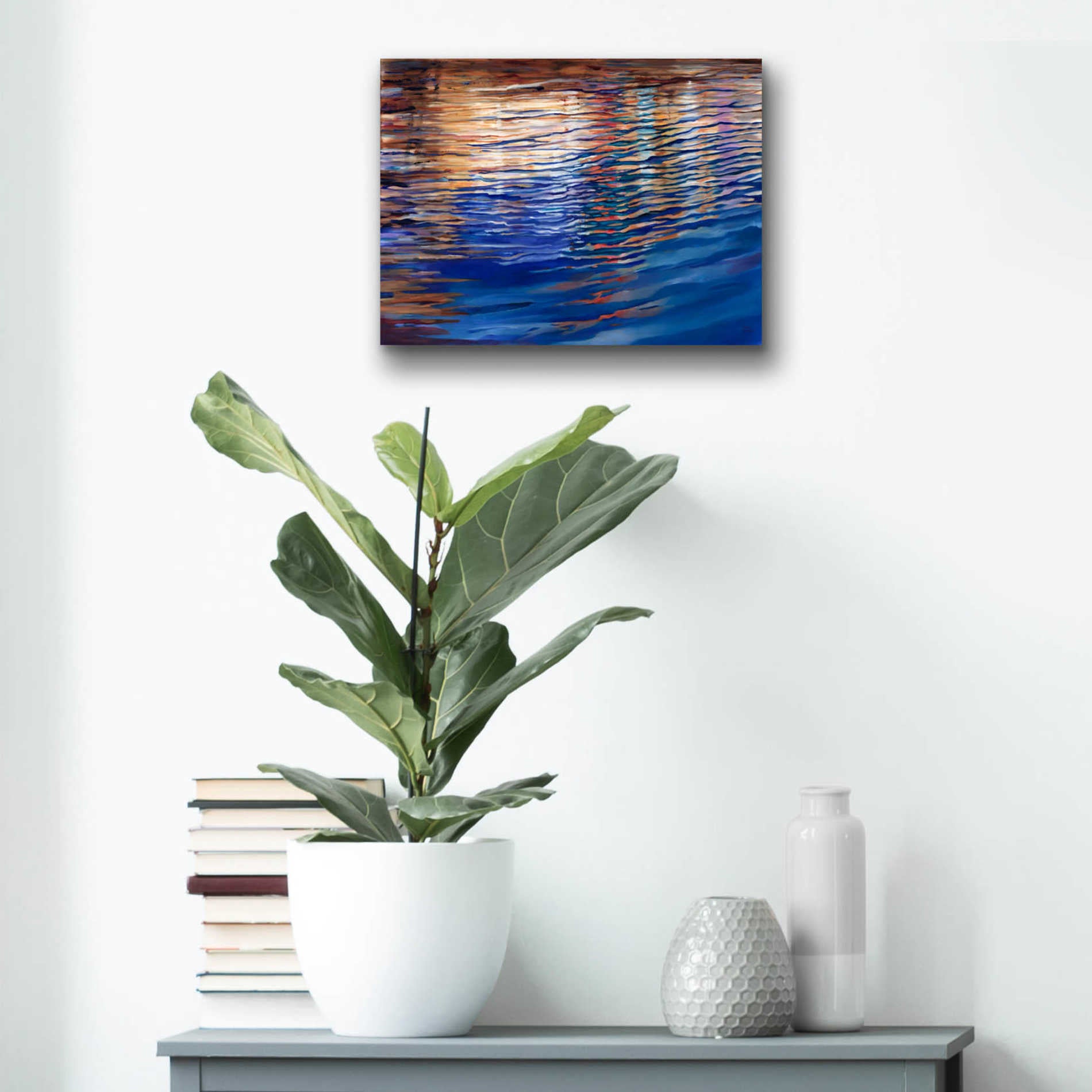 Epic Art 'Dockside Waterlight' by Louise Montillio Acrylic Glass Wall Art,16x12