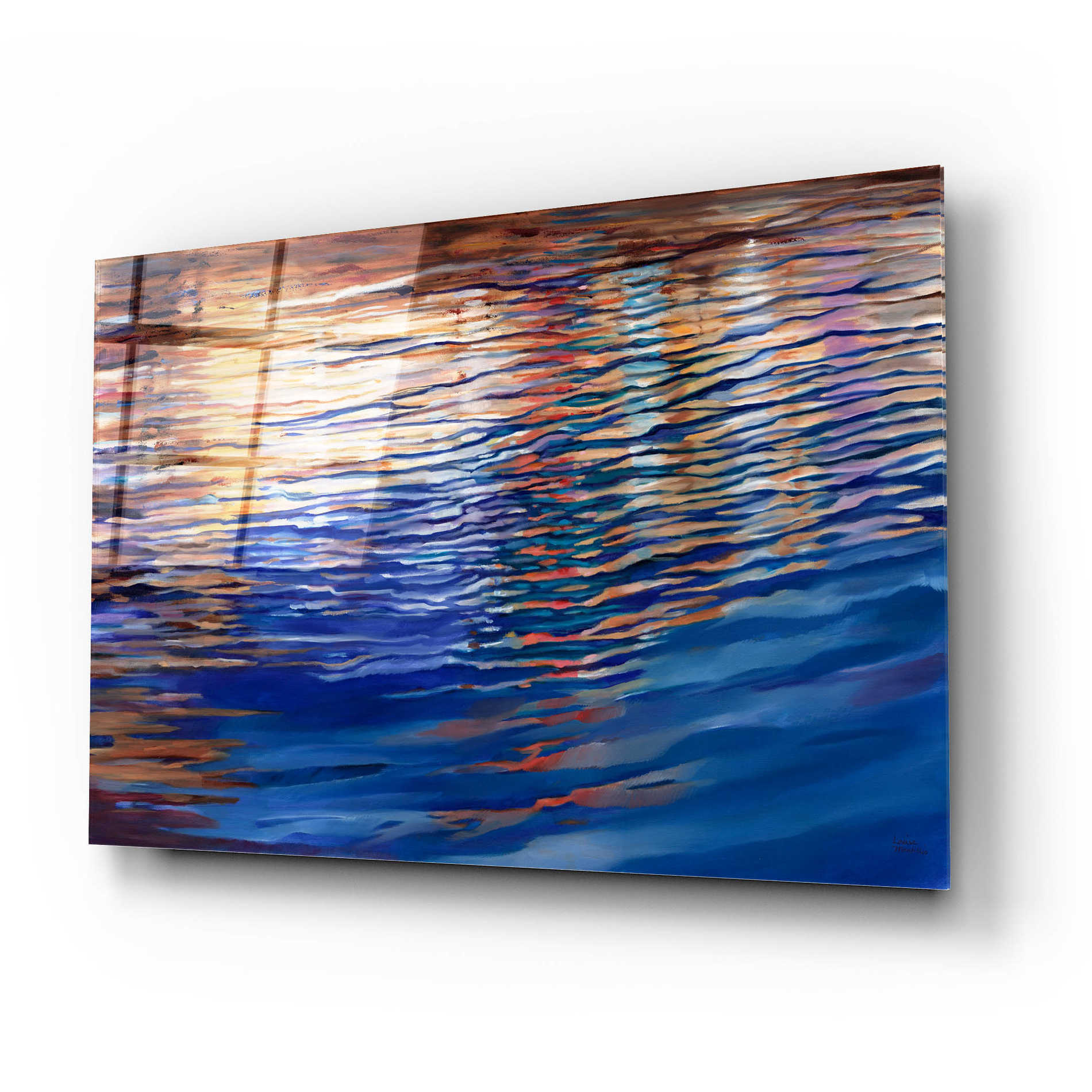 Epic Art 'Dockside Waterlight' by Louise Montillio Acrylic Glass Wall Art,24x16