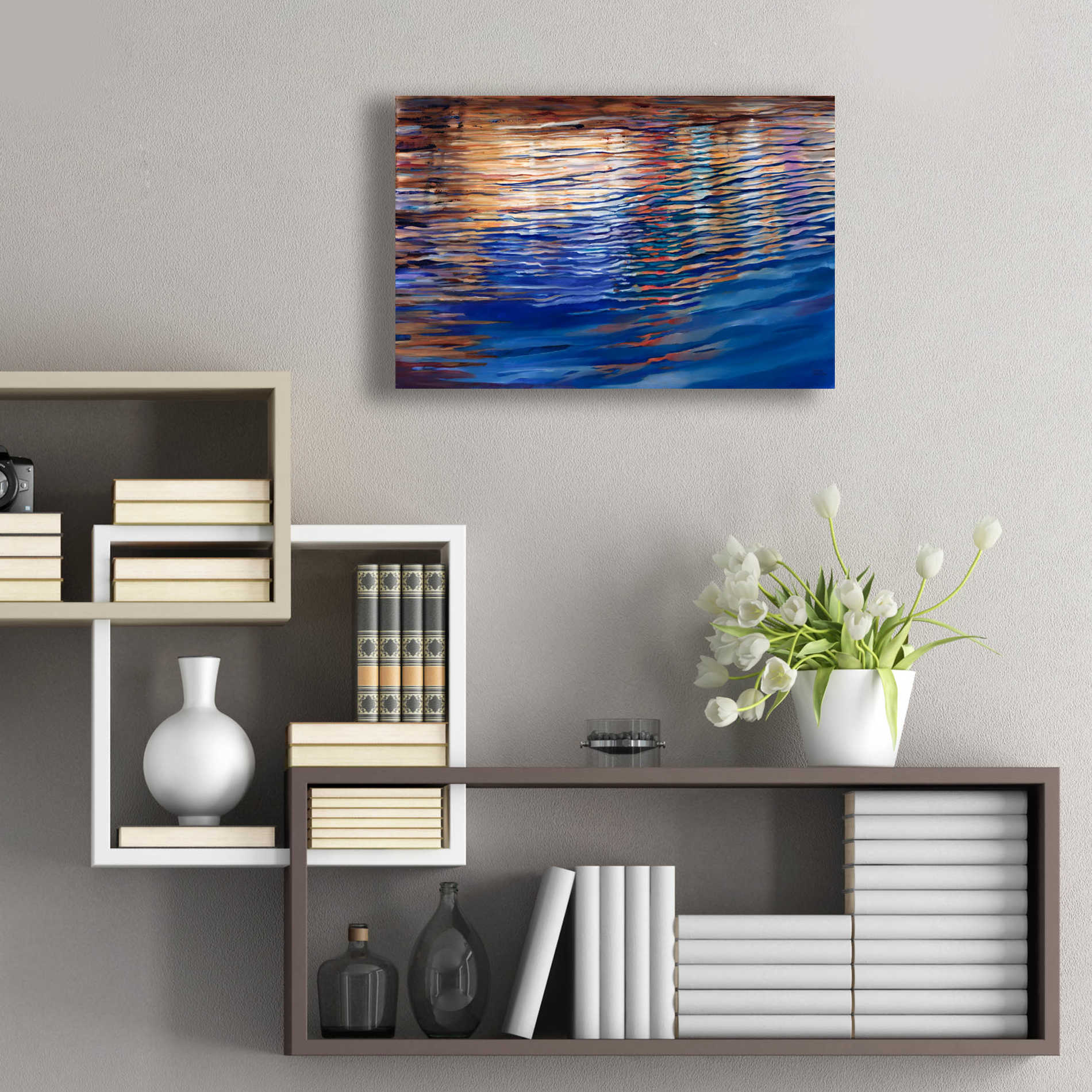 Epic Art 'Dockside Waterlight' by Louise Montillio Acrylic Glass Wall Art,24x16