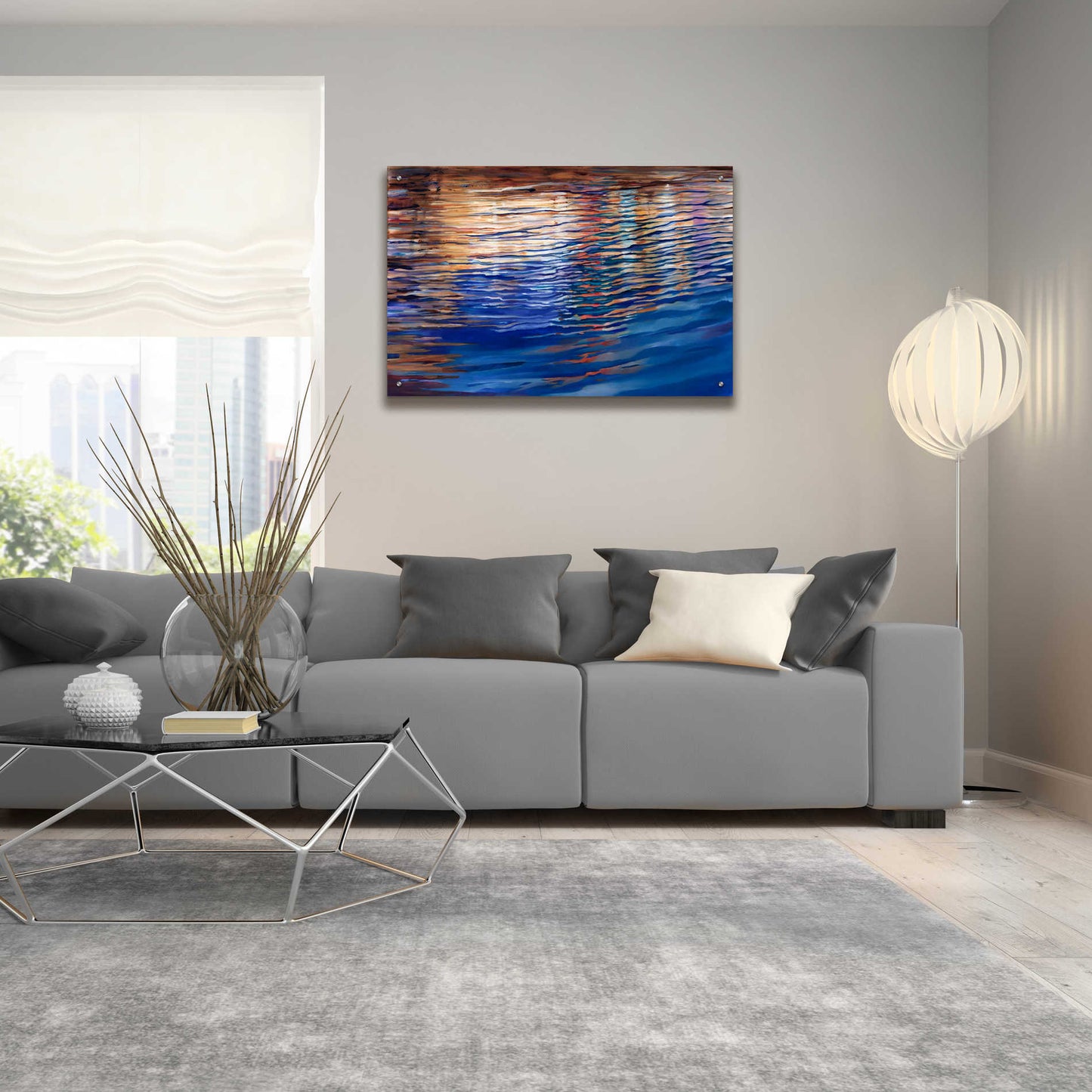 Epic Art 'Dockside Waterlight' by Louise Montillio Acrylic Glass Wall Art,36x24