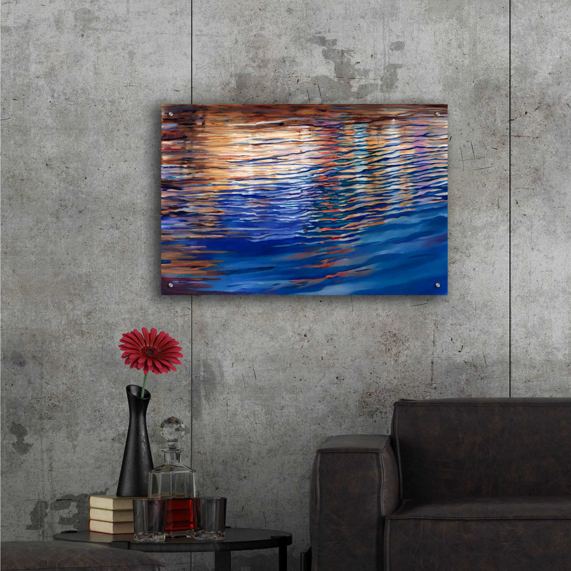 Epic Art 'Dockside Waterlight' by Louise Montillio Acrylic Glass Wall Art,36x24