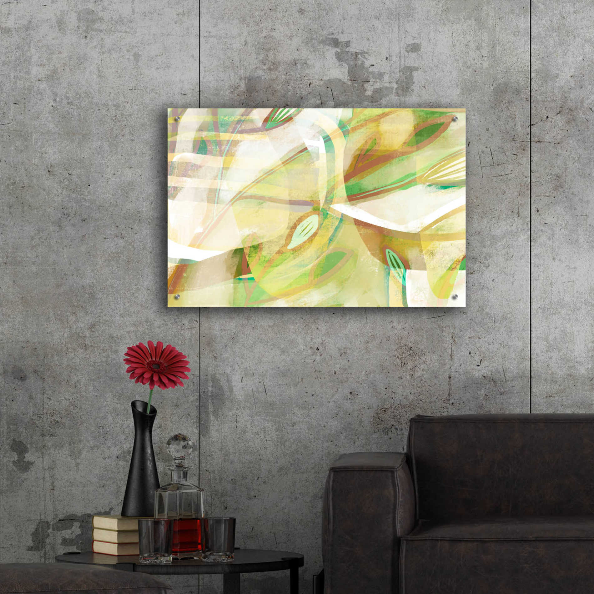 Epic Art 'Dusty Foliage' by Delores Naskrent Acrylic Glass Wall Art,36x24