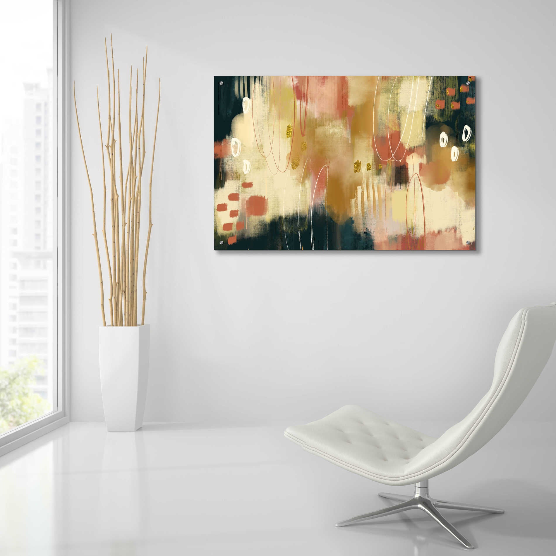 Epic Art 'Umber Embers' by Delores Naskrent Acrylic Glass Wall Art,36x24