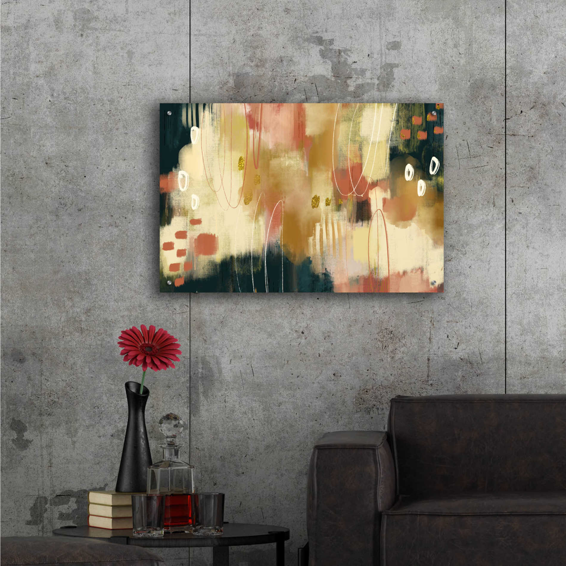 Epic Art 'Umber Embers' by Delores Naskrent Acrylic Glass Wall Art,36x24