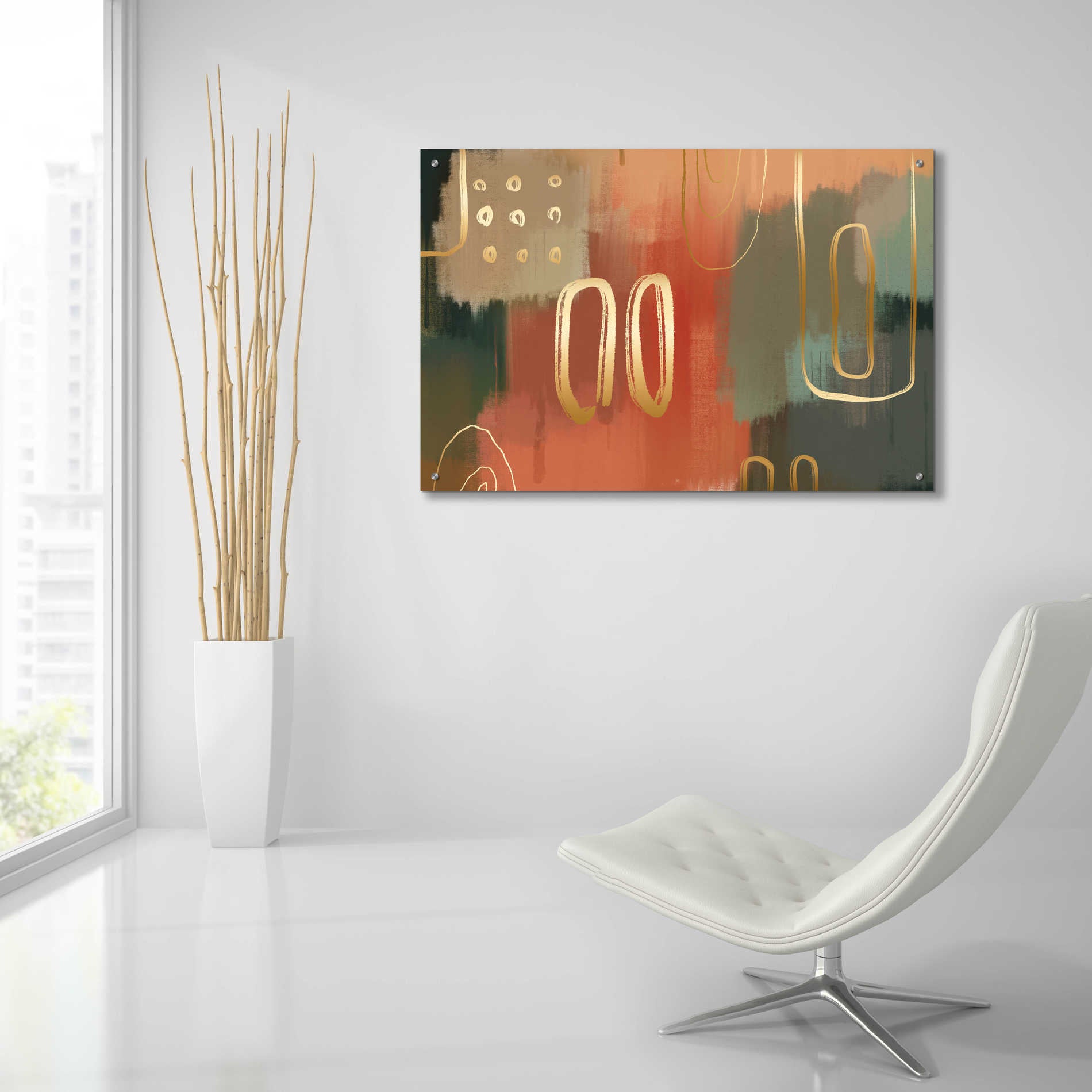 Epic Art 'Terracotta' by Delores Naskrent Acrylic Glass Wall Art,36x24