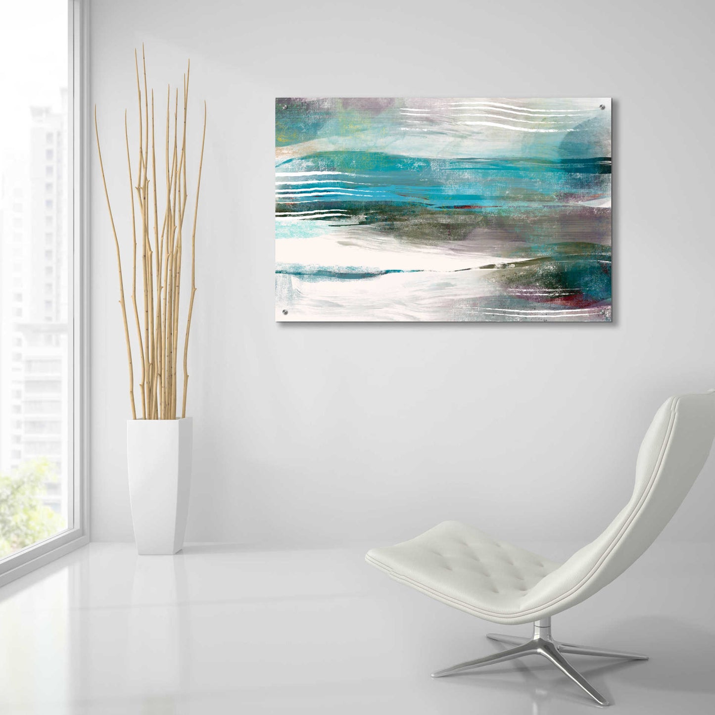 Epic Art 'Water Flow' by Delores Naskrent Acrylic Glass Wall Art,36x24