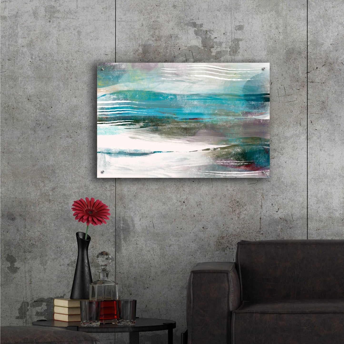 Epic Art 'Water Flow' by Delores Naskrent Acrylic Glass Wall Art,36x24