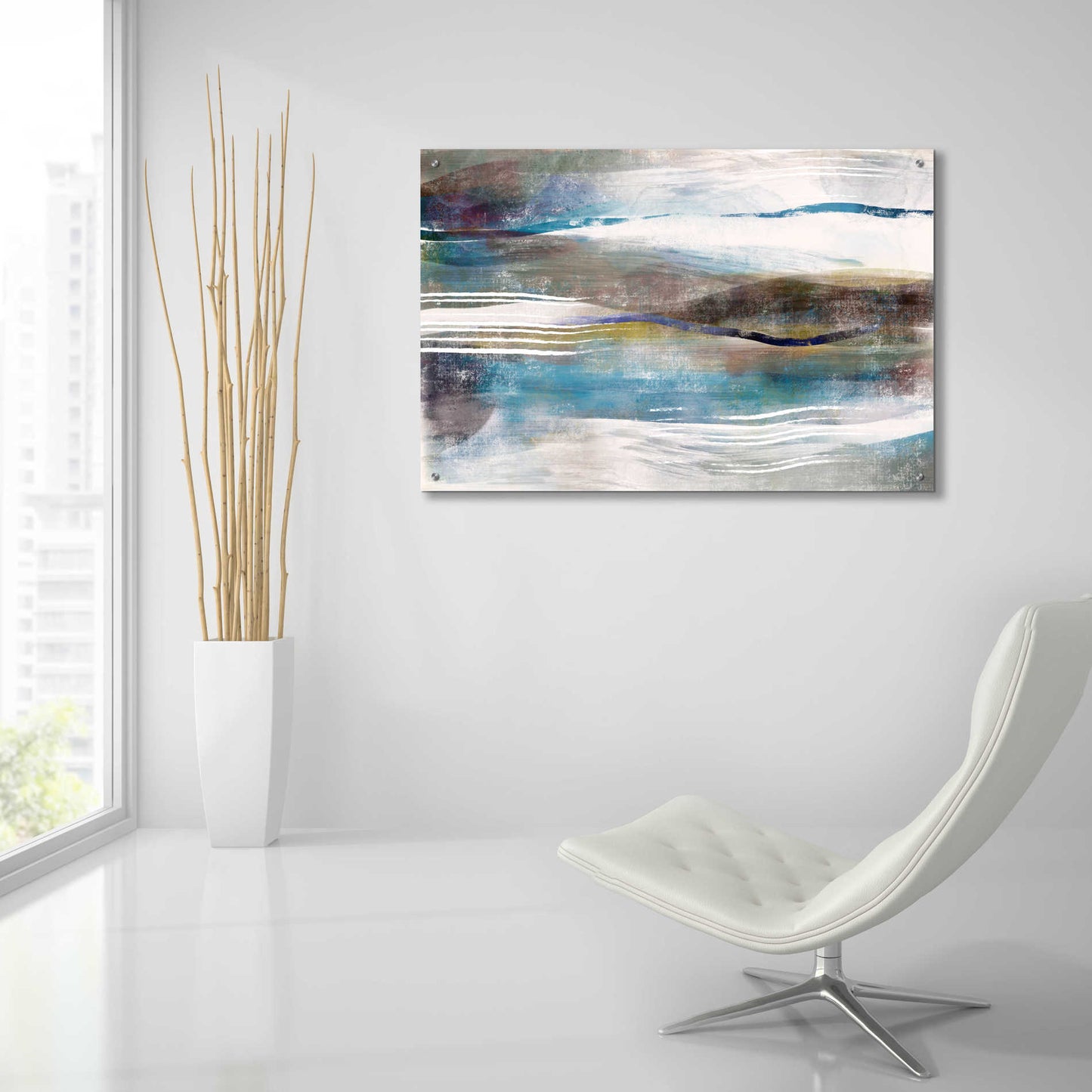 Epic Art 'Sea And Sand' by Delores Naskrent Acrylic Glass Wall Art,36x24