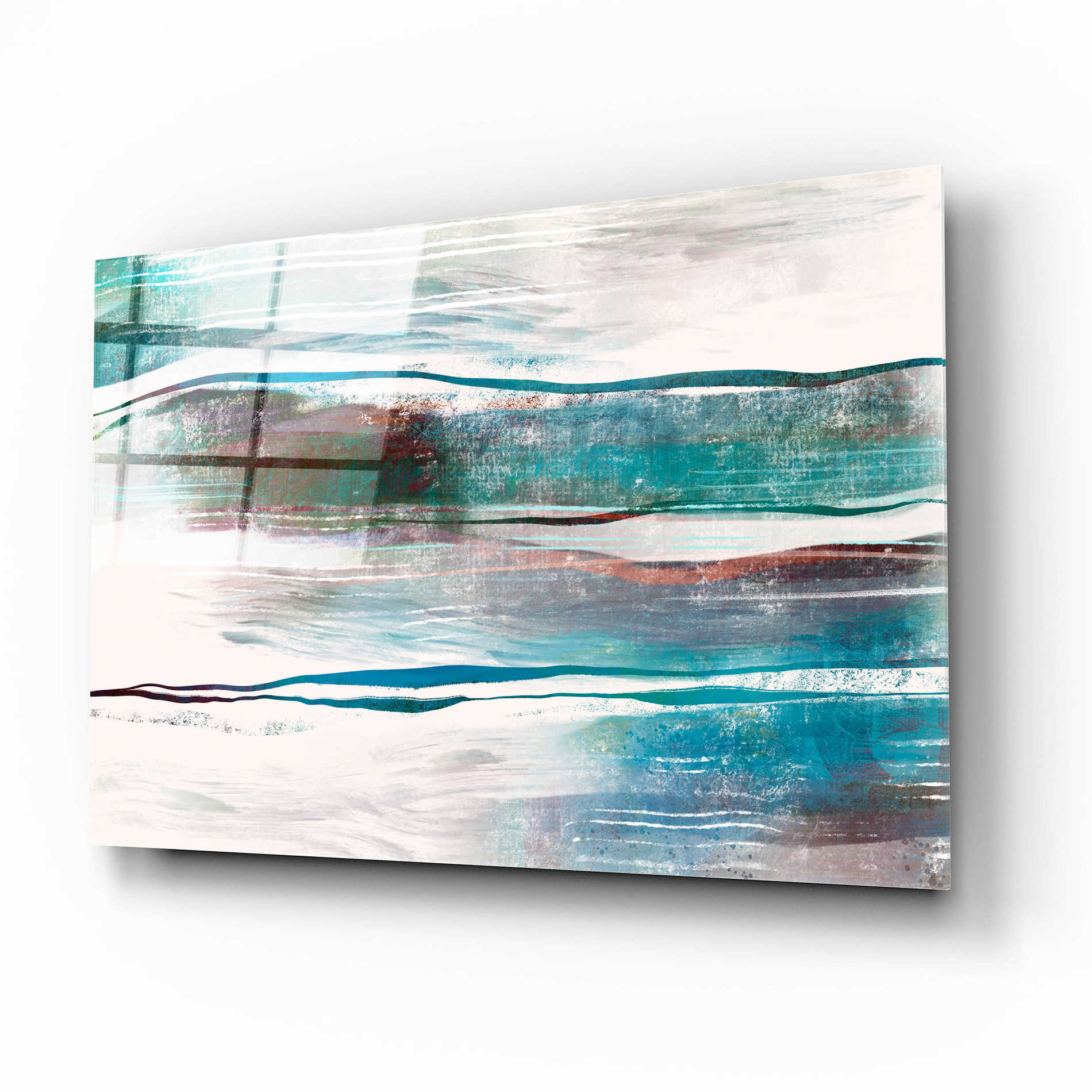 Epic Art 'Lapping Waves' by Delores Naskrent Acrylic Glass Wall Art,16x12