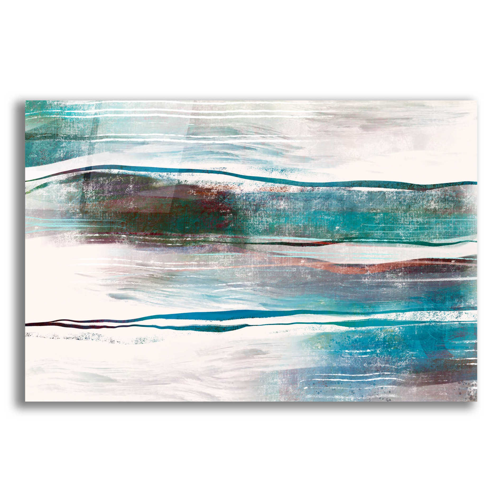 Epic Art 'Lapping Waves' by Delores Naskrent Acrylic Glass Wall Art,16x12