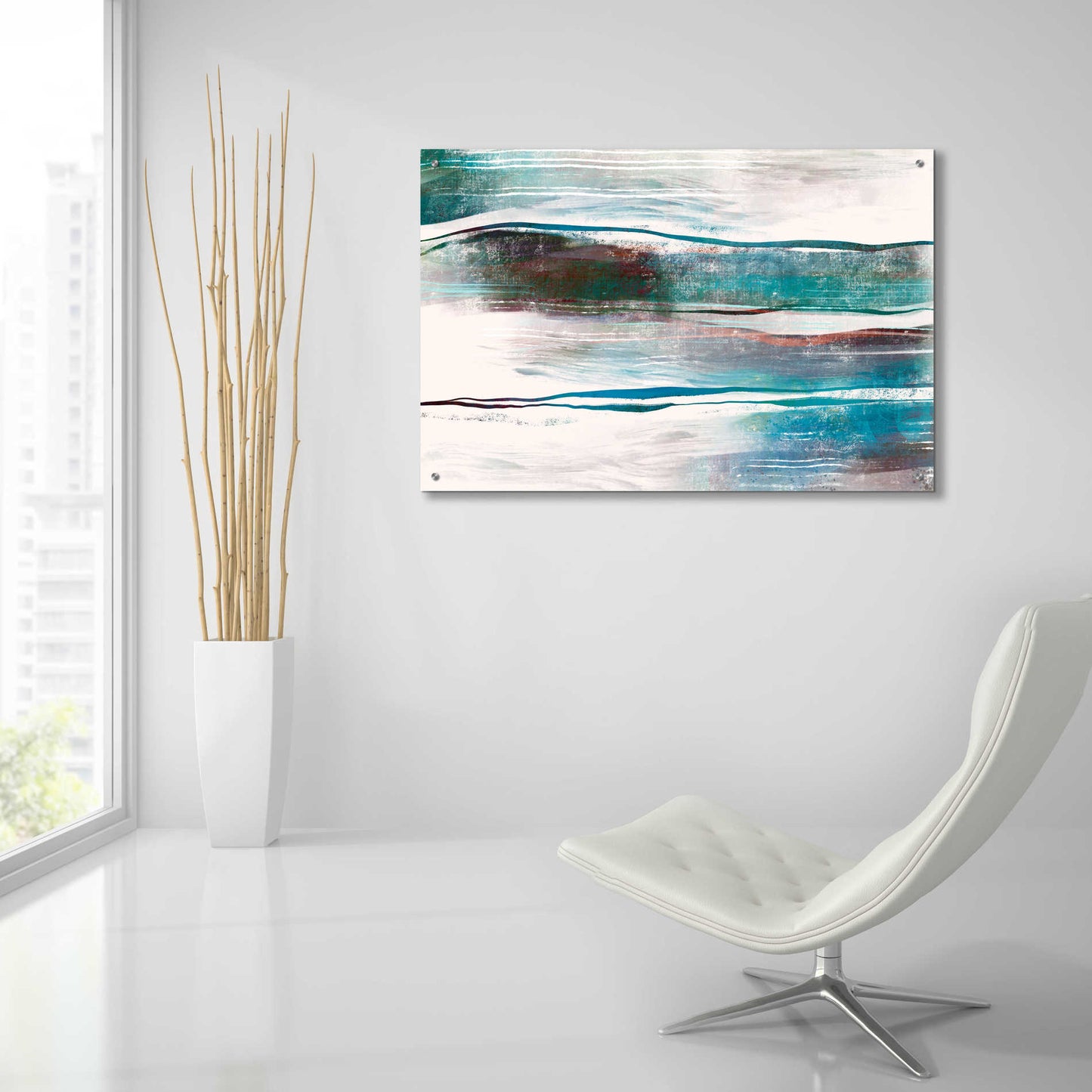 Epic Art 'Lapping Waves' by Delores Naskrent Acrylic Glass Wall Art,36x24