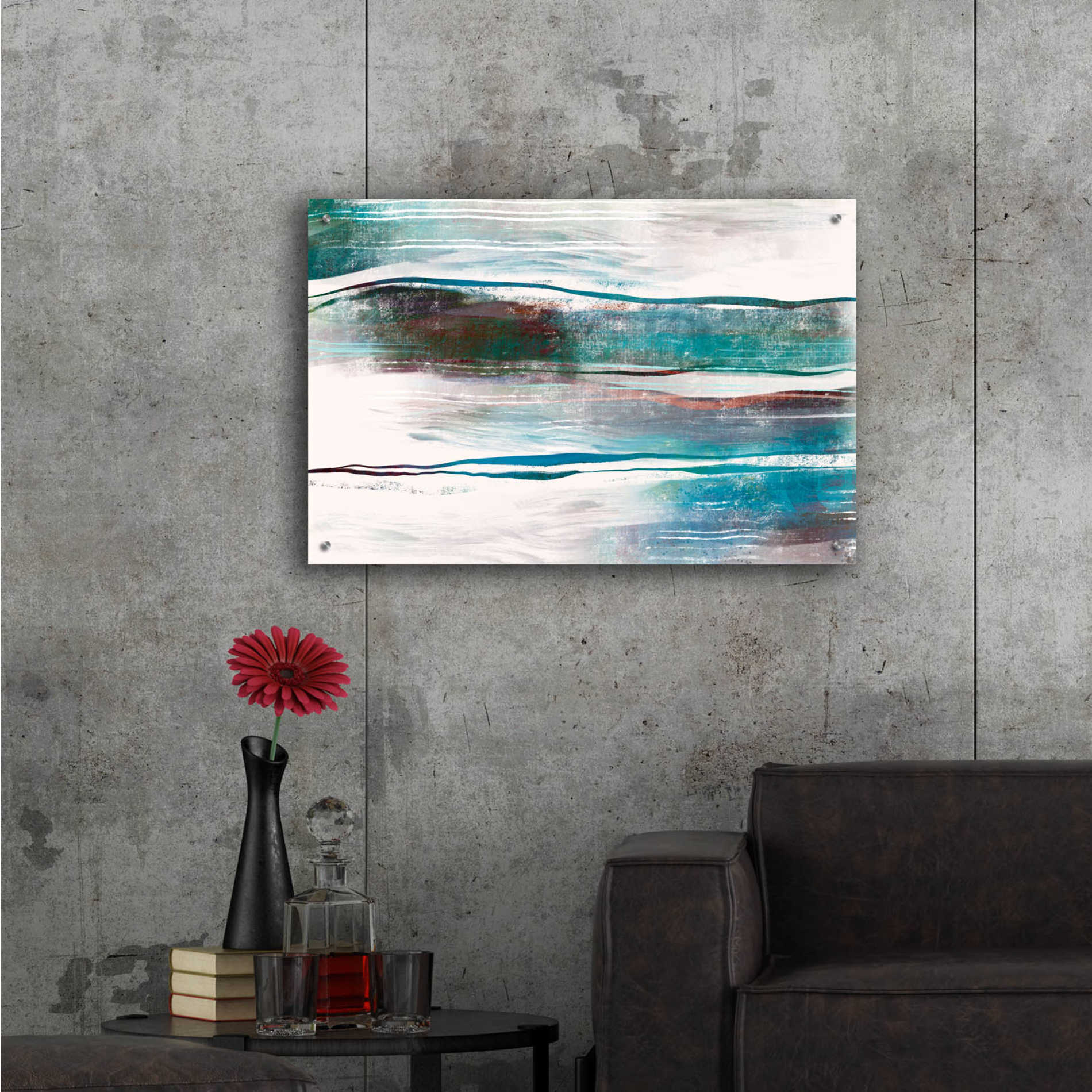 Epic Art 'Lapping Waves' by Delores Naskrent Acrylic Glass Wall Art,36x24