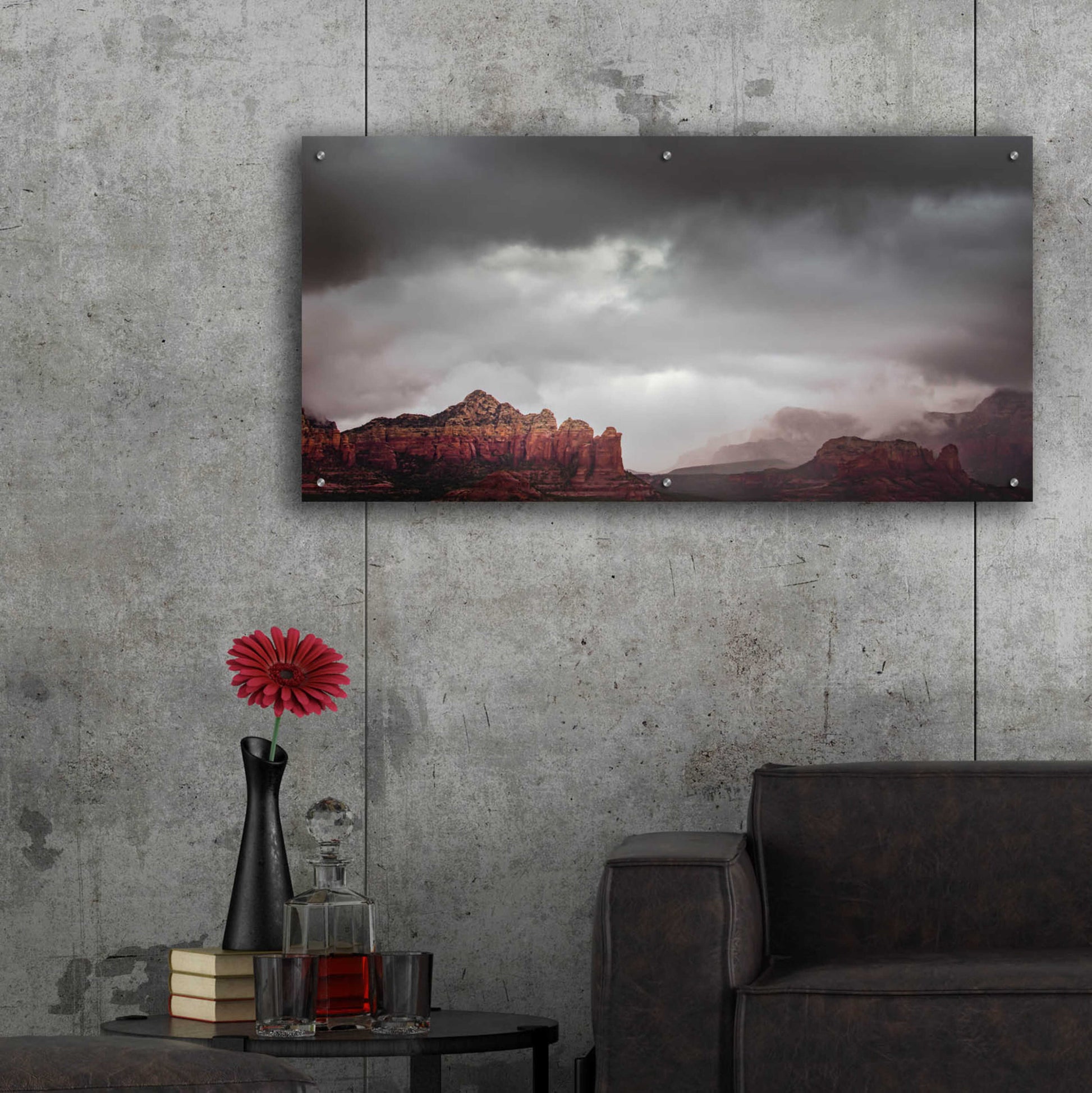 Epic Art  'Sedona Storm'  by Don Schwartz, Acrylic Glass Wall Art,48x24