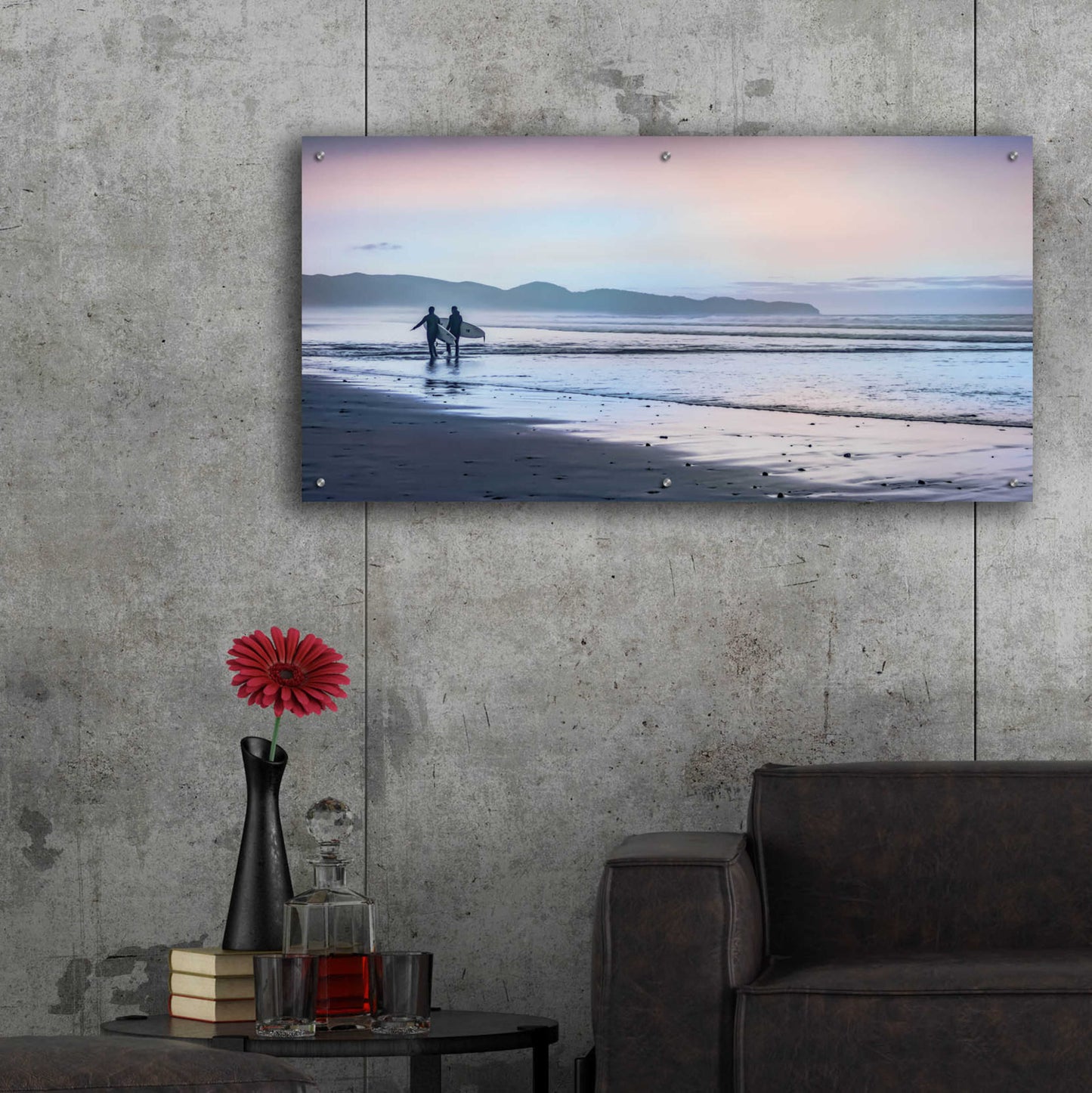 Epic Art  'Two Surfers'  by Don Schwartz, Acrylic Glass Wall Art,48x24