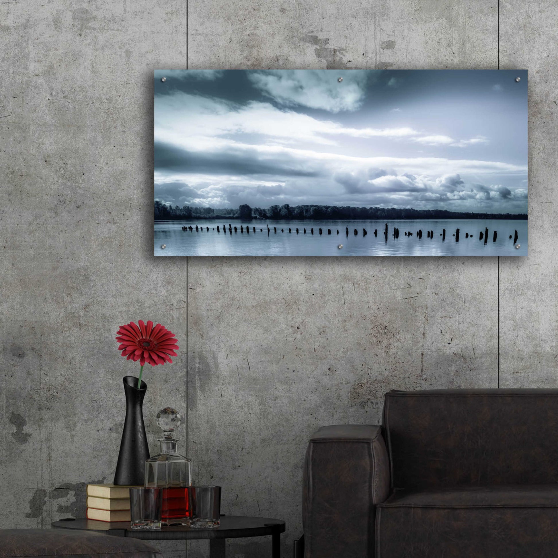 Epic Art  'Peaceful Morning On The River'  by Don Schwartz, Acrylic Glass Wall Art,48x24