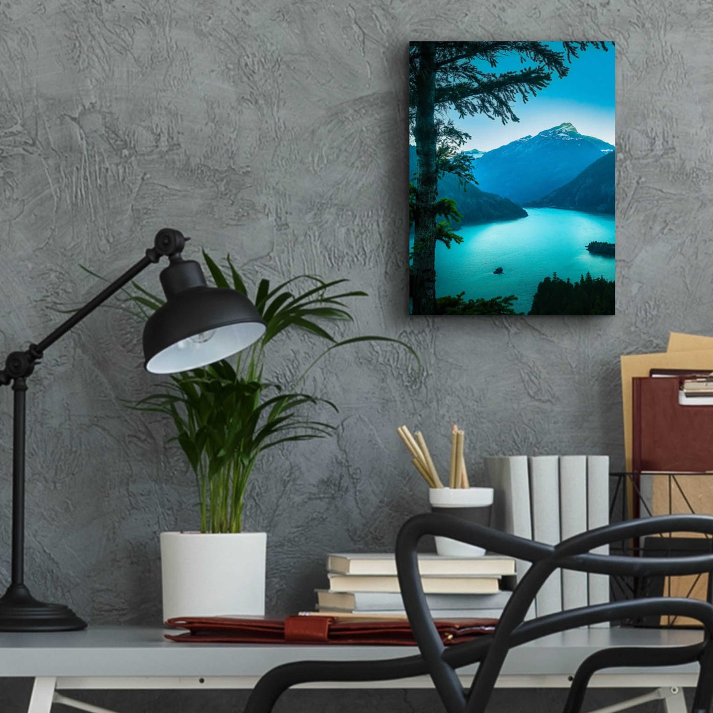 Epic Art  'Above The Lake'  by Don Schwartz, Acrylic Glass Wall Art,12x16