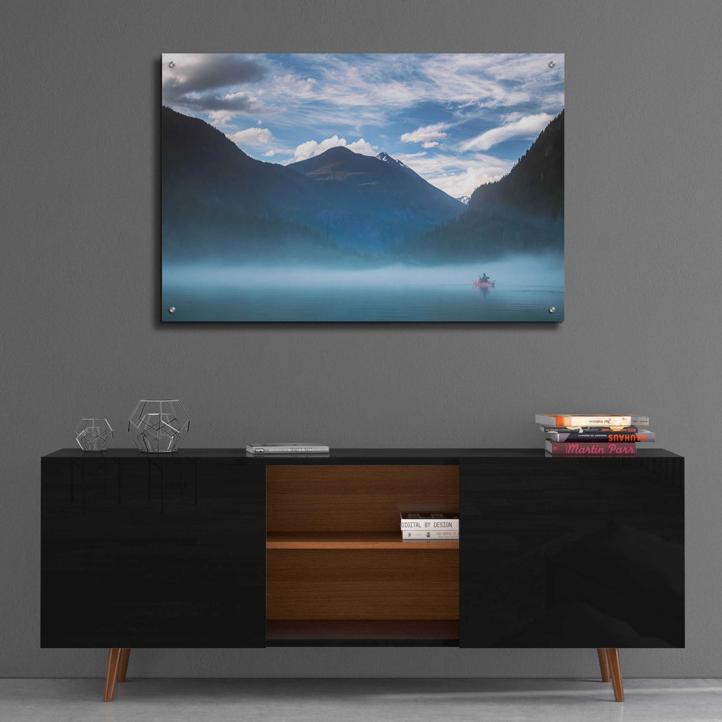 Epic Art  'Paddling Into The Mist'  by Don Schwartz, Acrylic Glass Wall Art,36x24