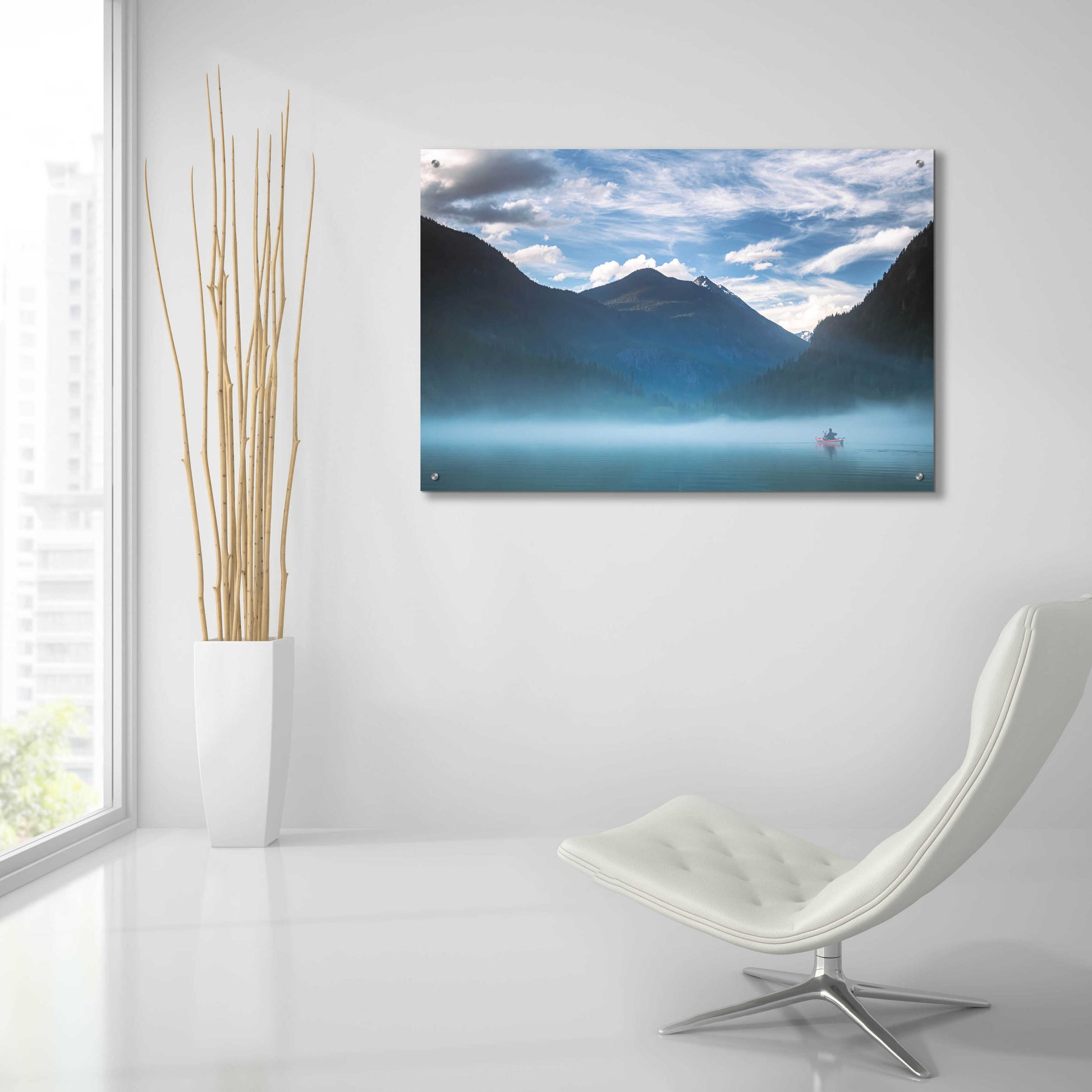 Epic Art  'Paddling Into The Mist'  by Don Schwartz, Acrylic Glass Wall Art,36x24