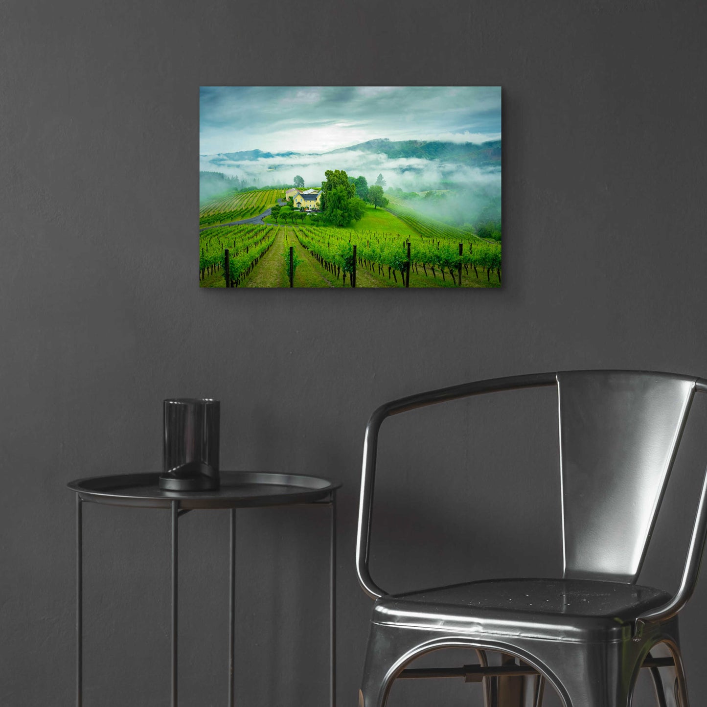 Epic Art  'Vineyard In The Mist'  by Don Schwartz, Acrylic Glass Wall Art,24x16