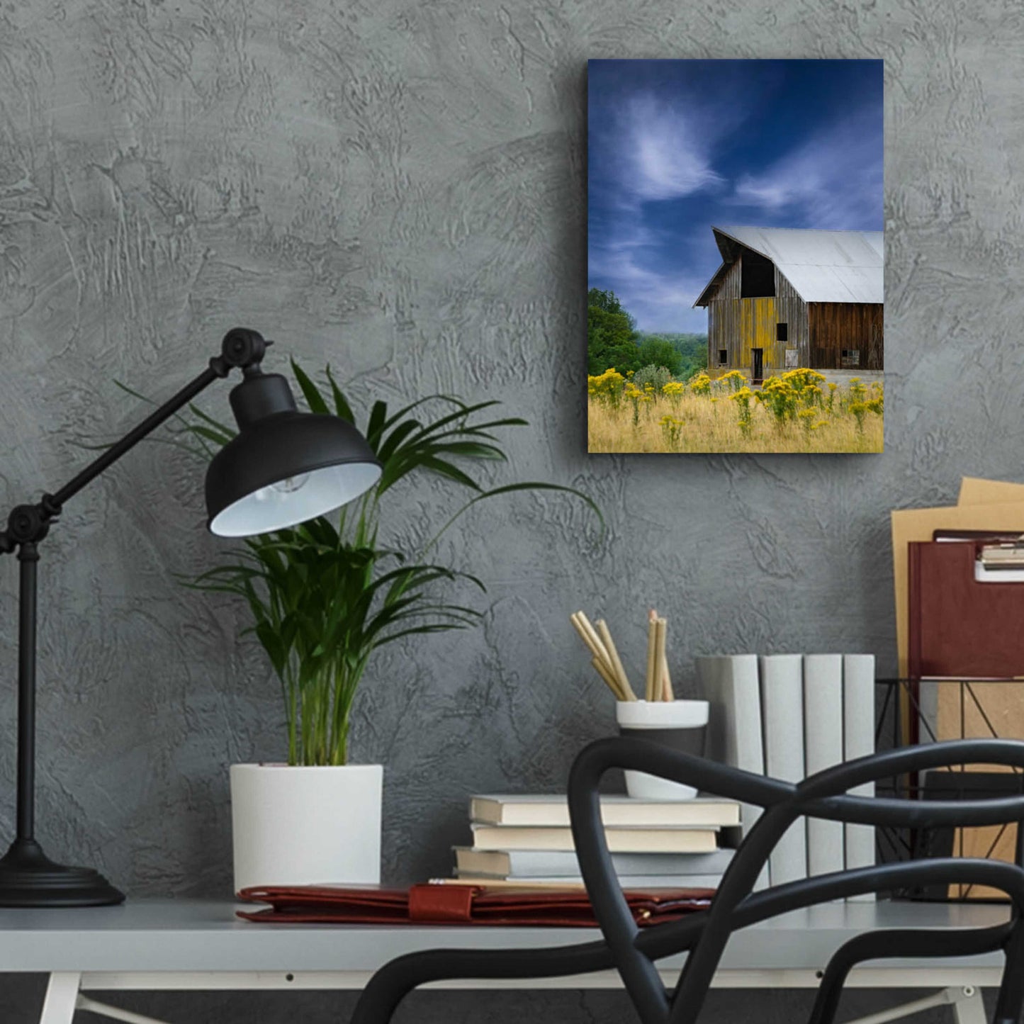 Epic Art  'Old Barn In A Summer Field'  by Don Schwartz, Acrylic Glass Wall Art,12x16