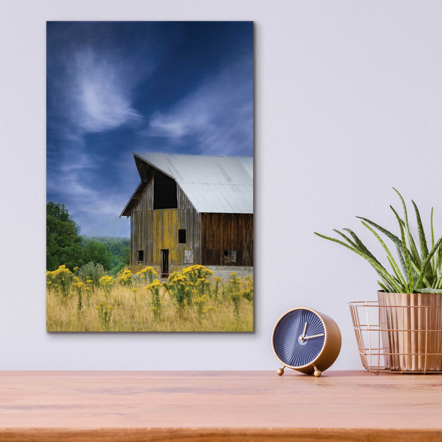 Epic Art  'Old Barn In A Summer Field'  by Don Schwartz, Acrylic Glass Wall Art,12x16