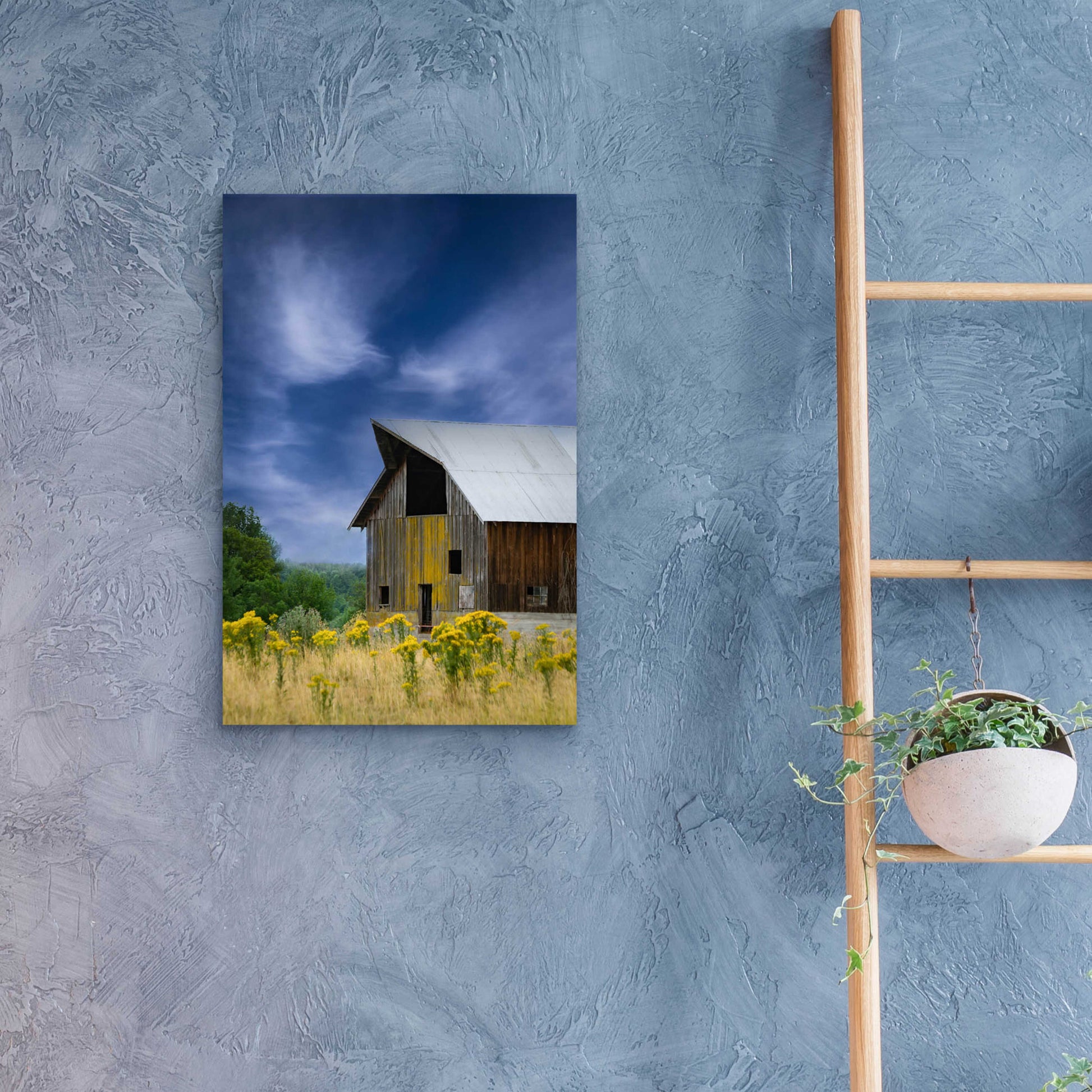 Epic Art  'Old Barn In A Summer Field'  by Don Schwartz, Acrylic Glass Wall Art,16x24