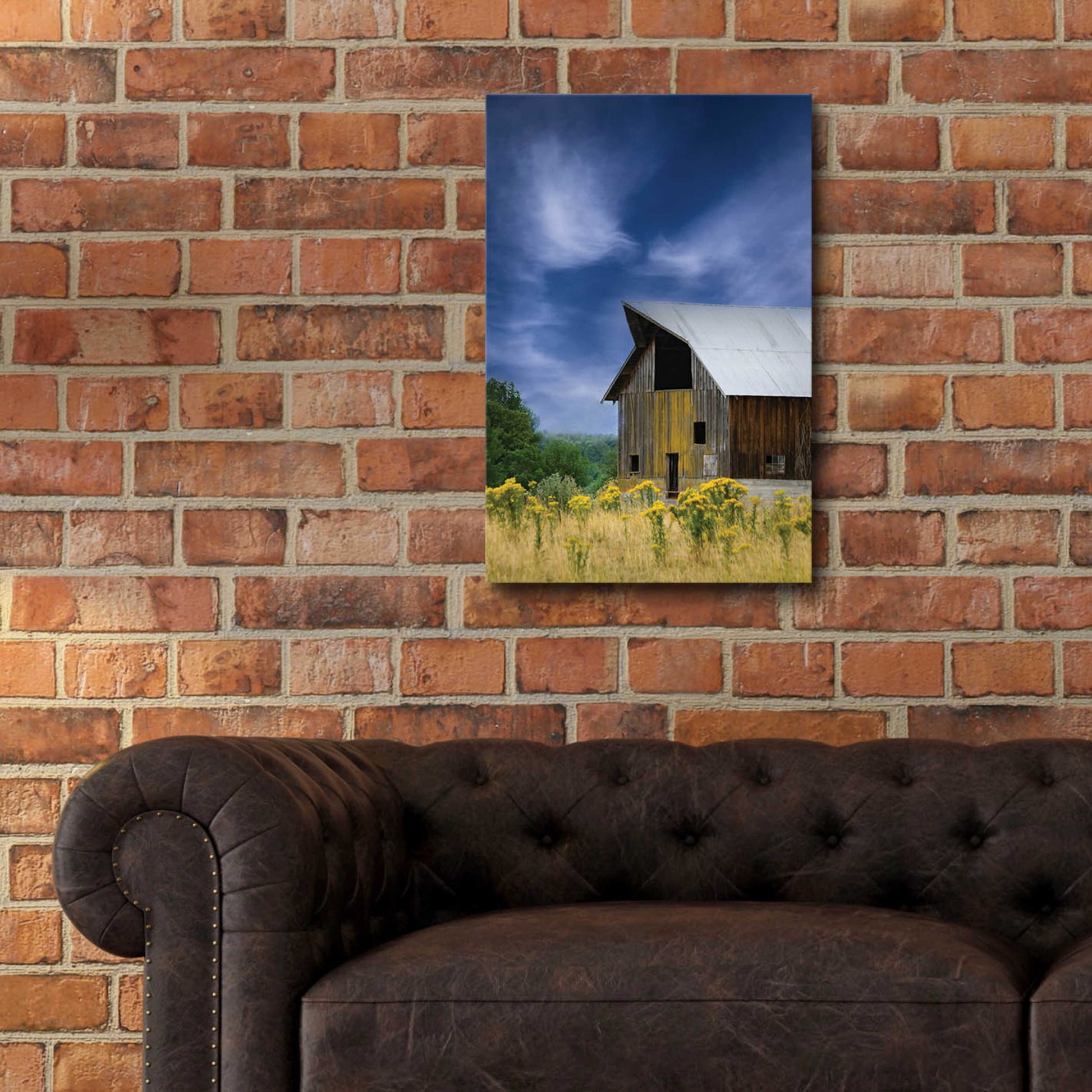 Epic Art  'Old Barn In A Summer Field'  by Don Schwartz, Acrylic Glass Wall Art,16x24