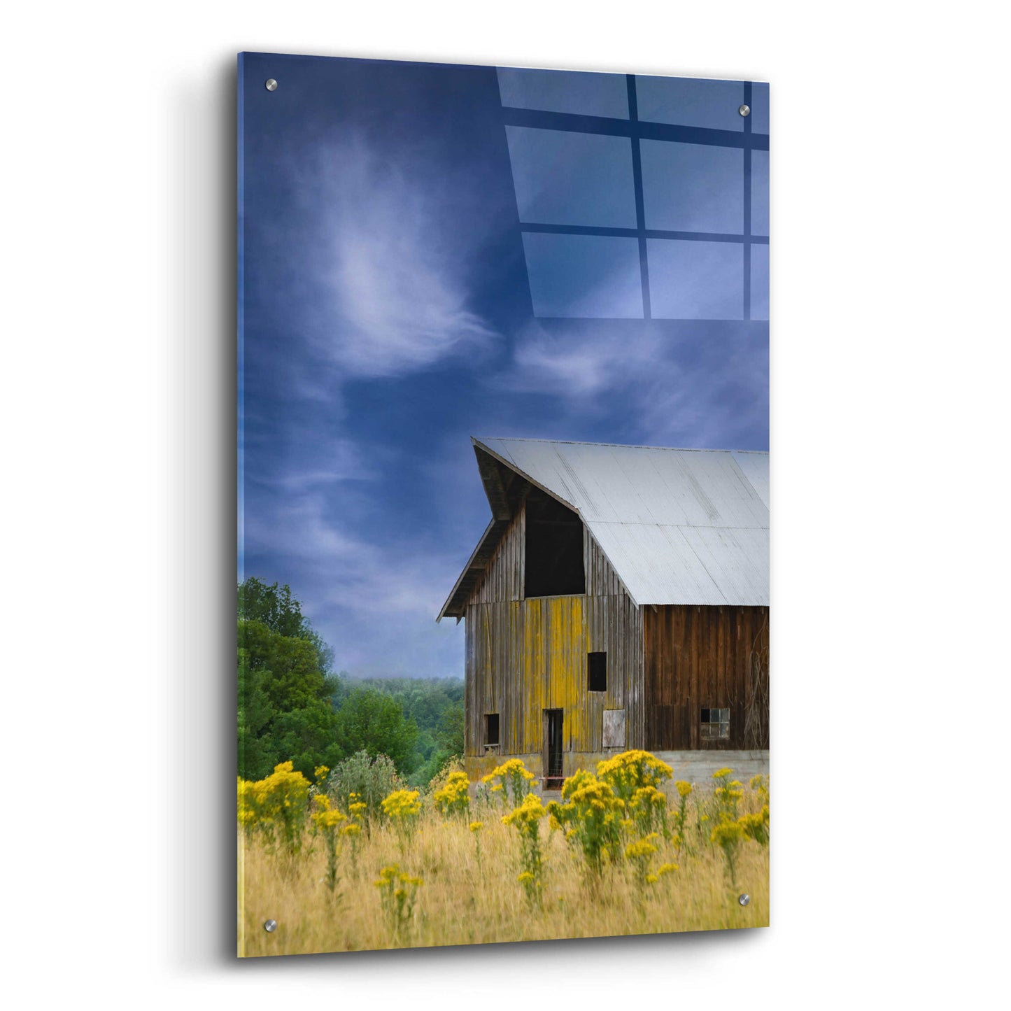 Epic Art  'Old Barn In A Summer Field'  by Don Schwartz, Acrylic Glass Wall Art,24x36