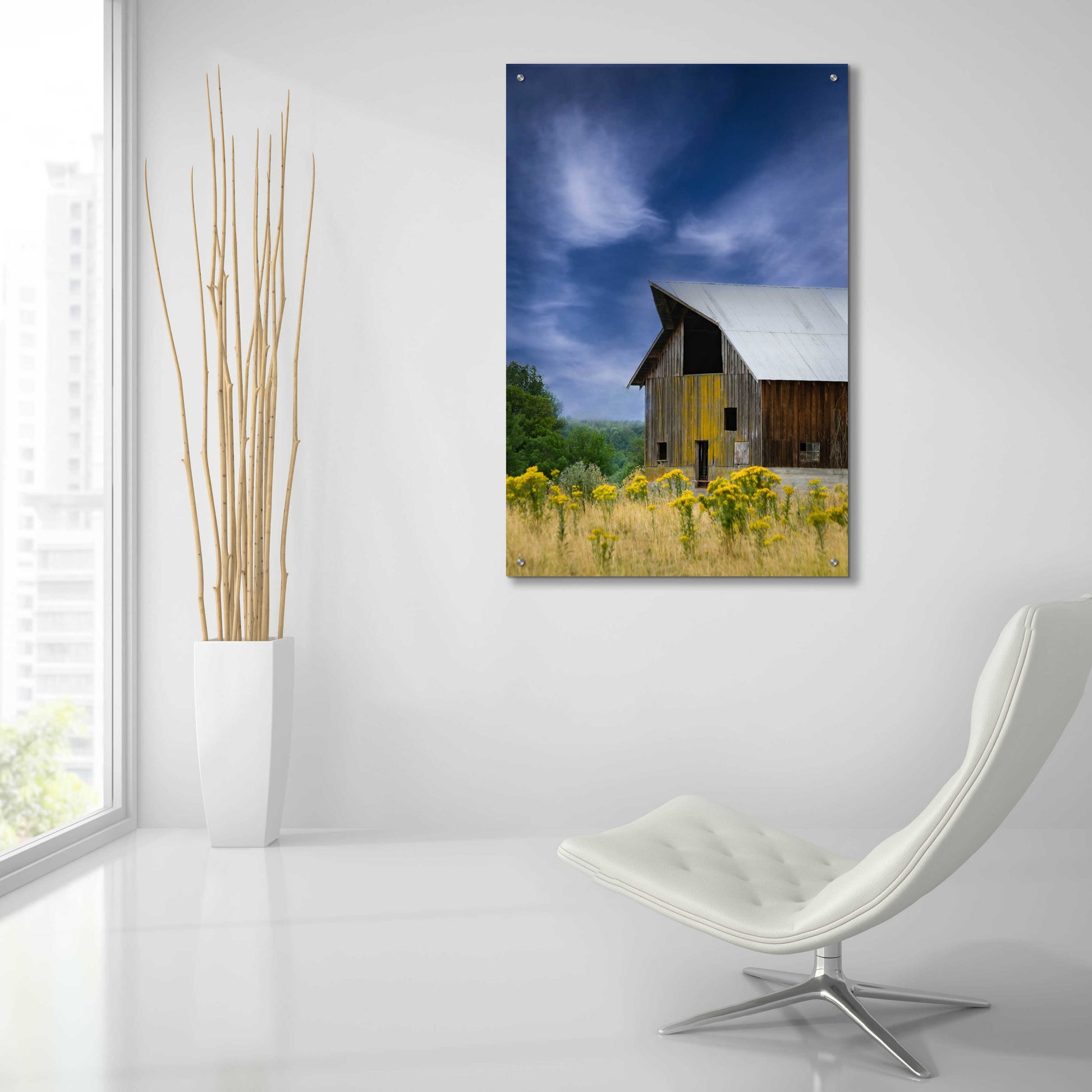 Epic Art  'Old Barn In A Summer Field'  by Don Schwartz, Acrylic Glass Wall Art,24x36