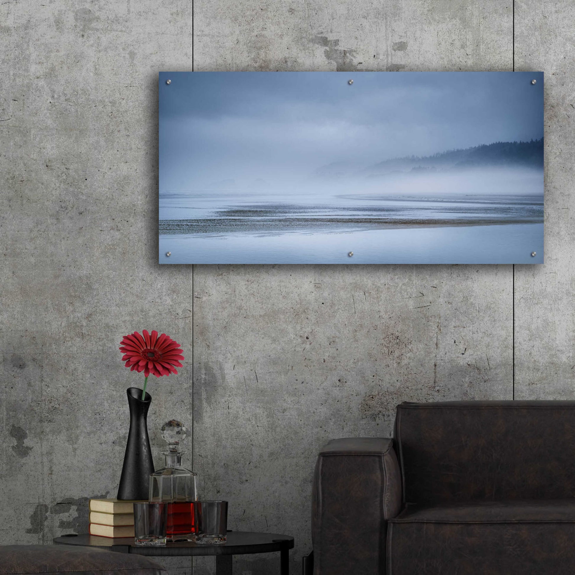 Epic Art  'Fog At Low Tide'  by Don Schwartz, Acrylic Glass Wall Art,48x24