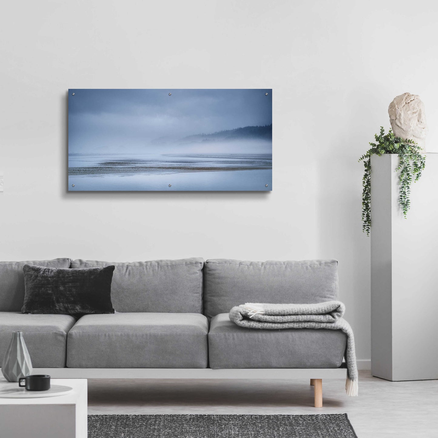 Epic Art  'Fog At Low Tide'  by Don Schwartz, Acrylic Glass Wall Art,48x24