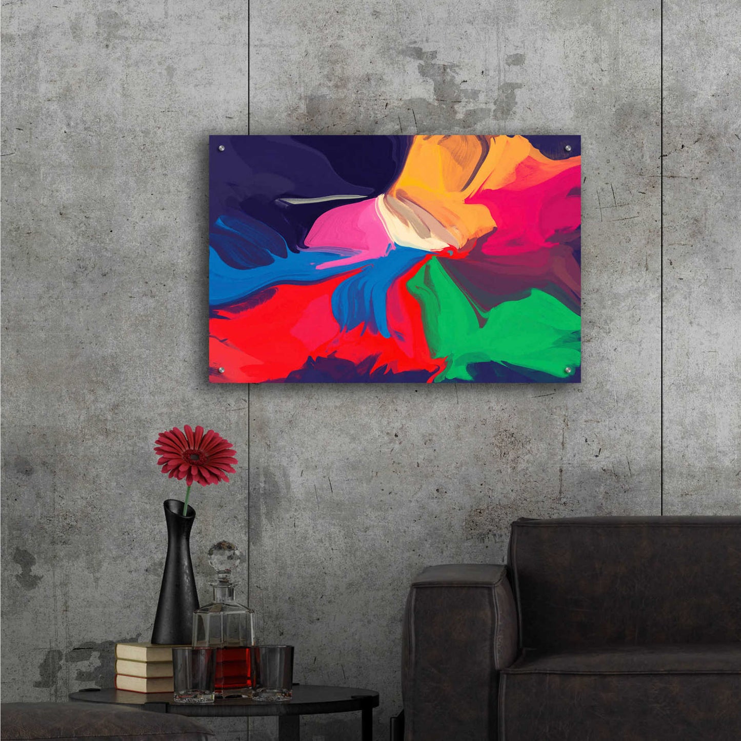 Epic Art 'Abstract Colorful Flows 1' by Irena Orlov Acrylic Glass Wall Art,36x24