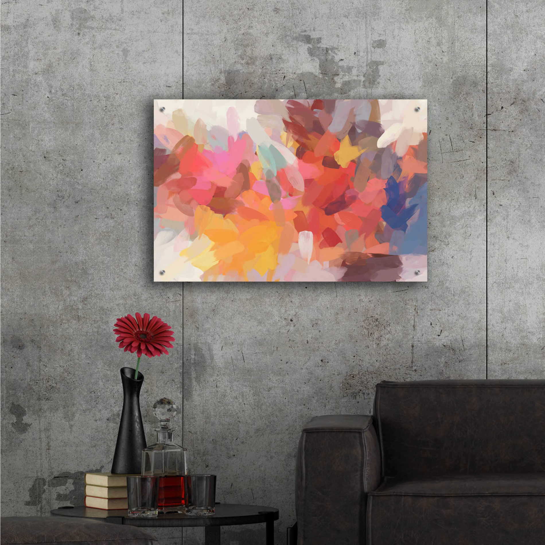 Epic Art 'Abstract Colorful Flows 7' by Irena Orlov Acrylic Glass Wall Art,36x24