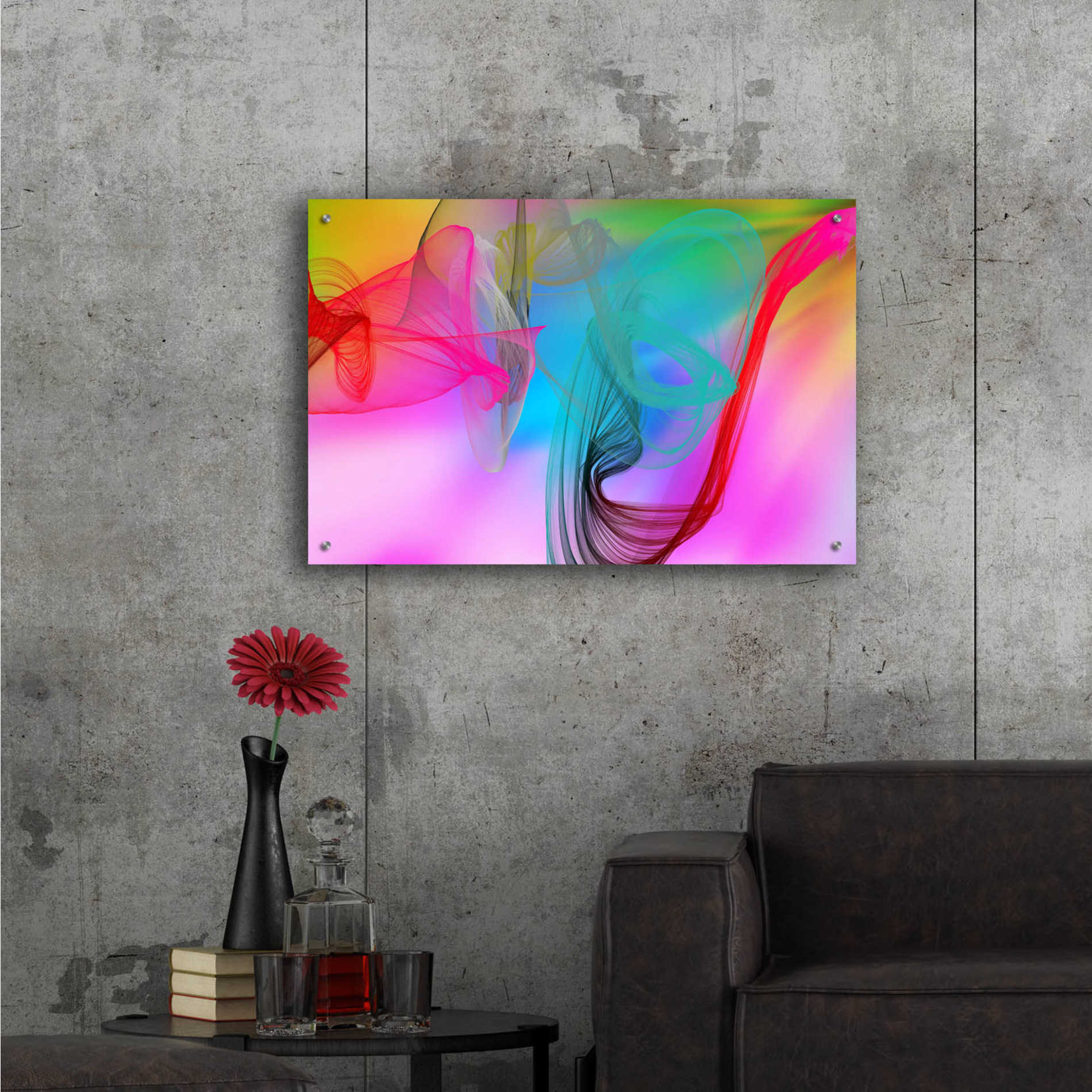 Epic Art 'Color In The Lines 8' by Irena Orlov Acrylic Glass Wall Art,36x24