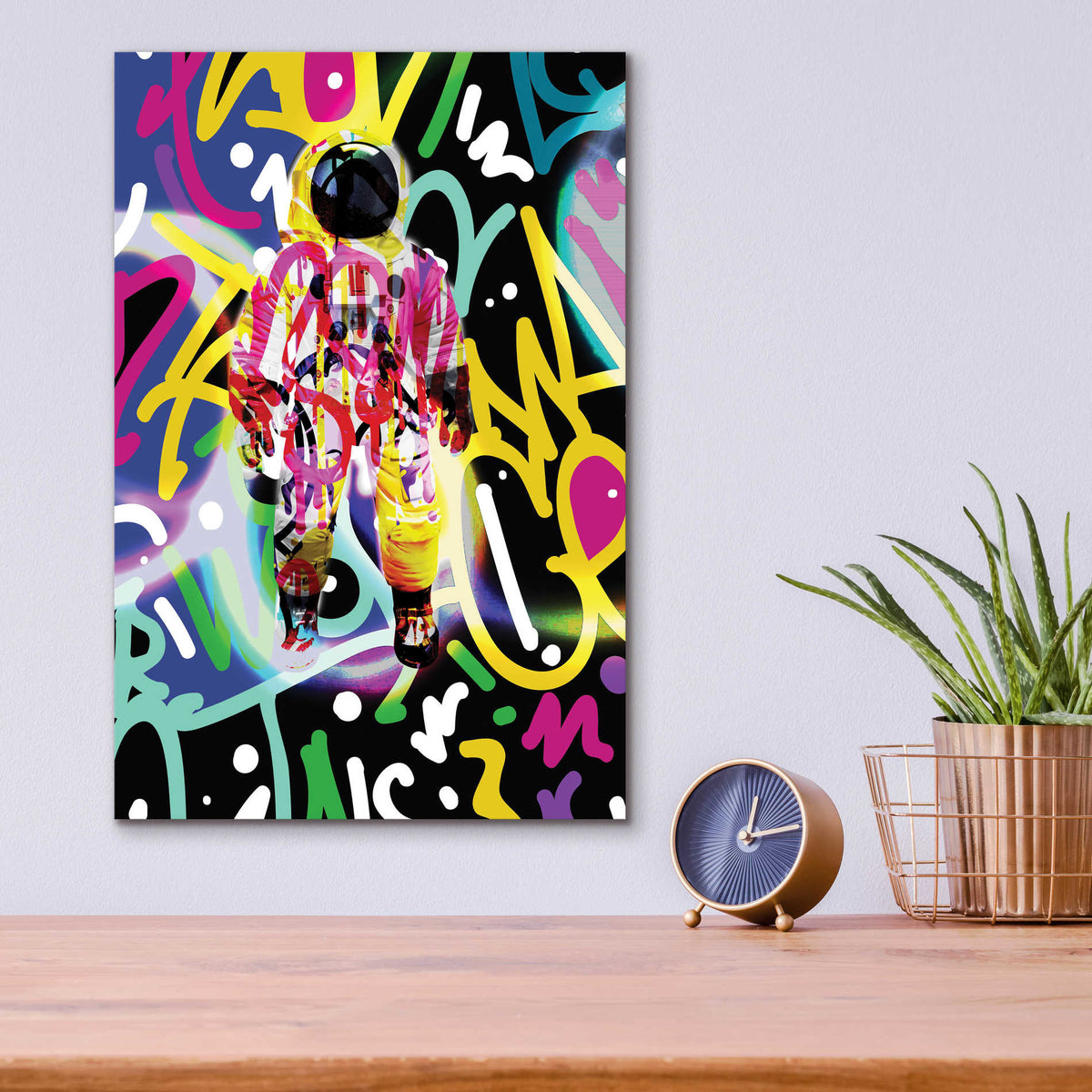 Epic Art 'Colorful Astronaut Graffiti Art 12' by Irena Orlov Acrylic Glass Wall Art,12x16