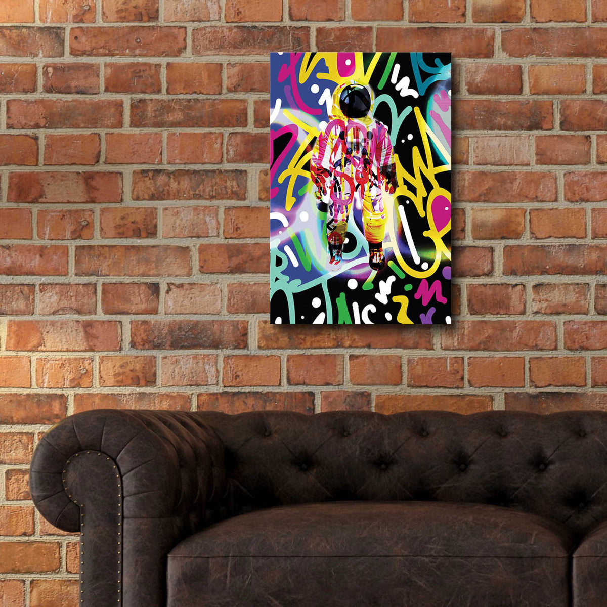 Epic Art 'Colorful Astronaut Graffiti Art 12' by Irena Orlov Acrylic Glass Wall Art,16x24