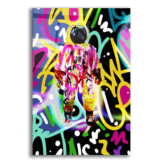 Epic Art 'Colorful Astronaut Graffiti Art 12' by Irena Orlov Acrylic Glass Wall Art