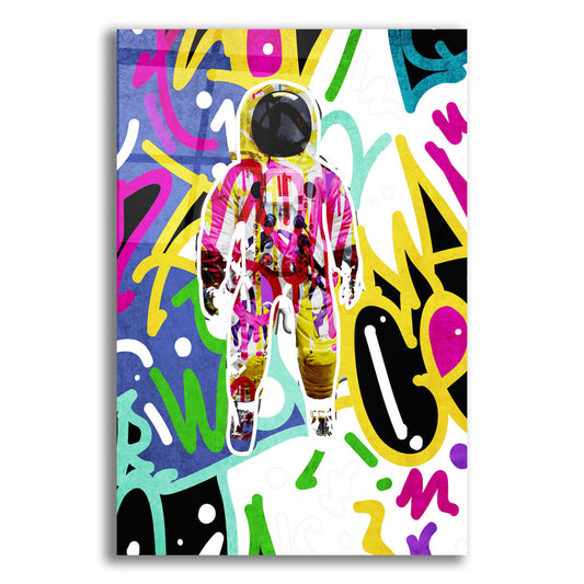 Epic Art 'Colorful Astronaut Graffiti Art 6 ' by Irena Orlov Acrylic Glass Wall Art
