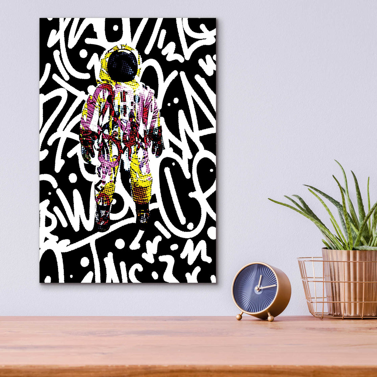 Epic Art 'Colorful Astronaut Graffiti Art 1' by Irena Orlov Acrylic Glass Wall Art,12x16