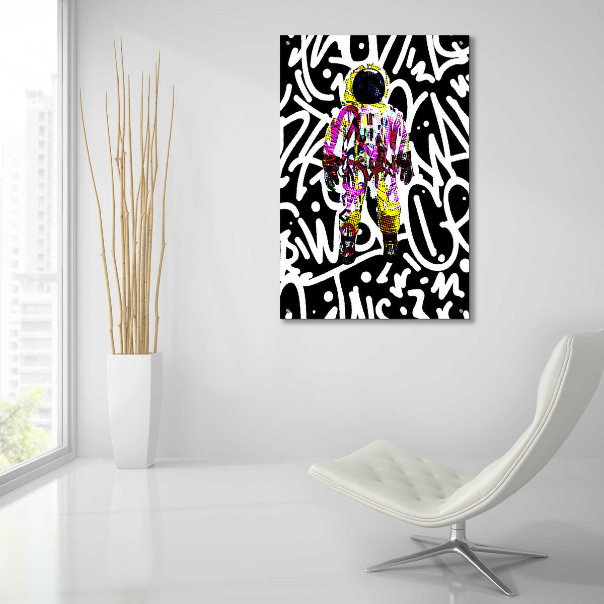 Epic Art 'Colorful Astronaut Graffiti Art 1' by Irena Orlov Acrylic Glass Wall Art,24x36